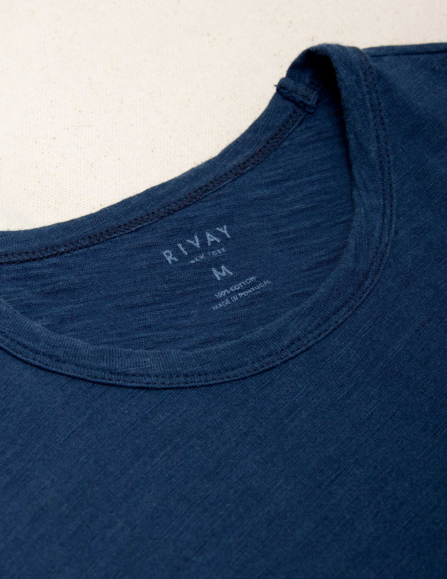 Indigo Slub Jersey Pocket Tee in Dark Wash