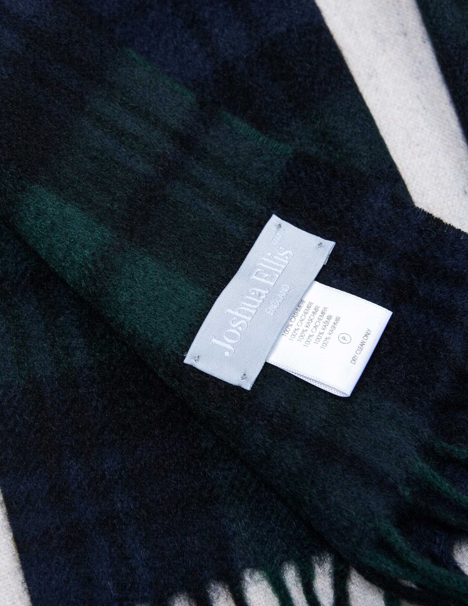 English Cashmere Scarf in Black Watch Tartan
