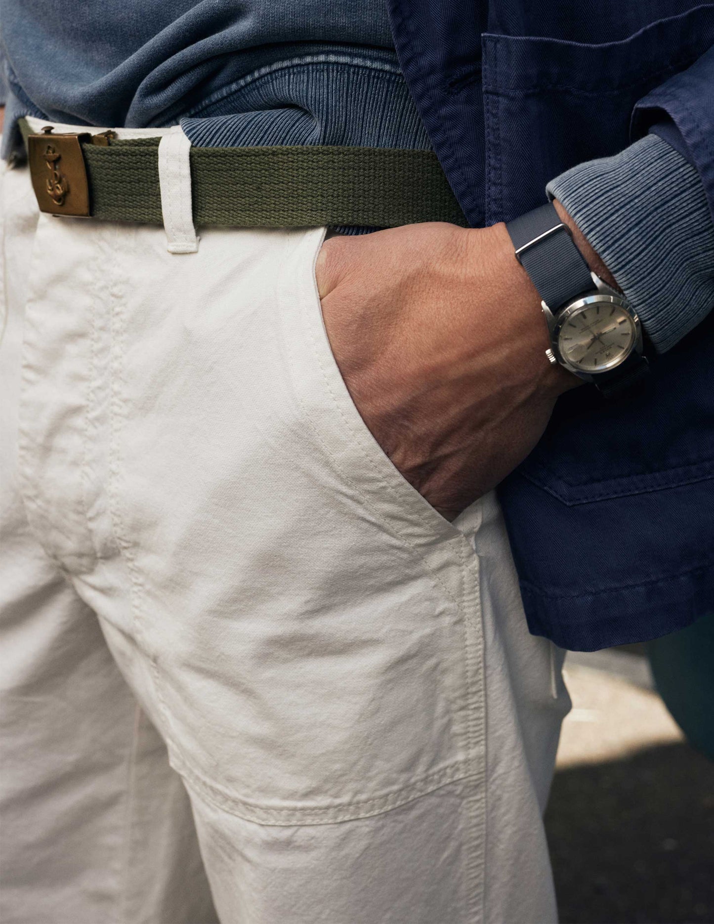 Series II Garment Dyed Utility Pant in Chalk
