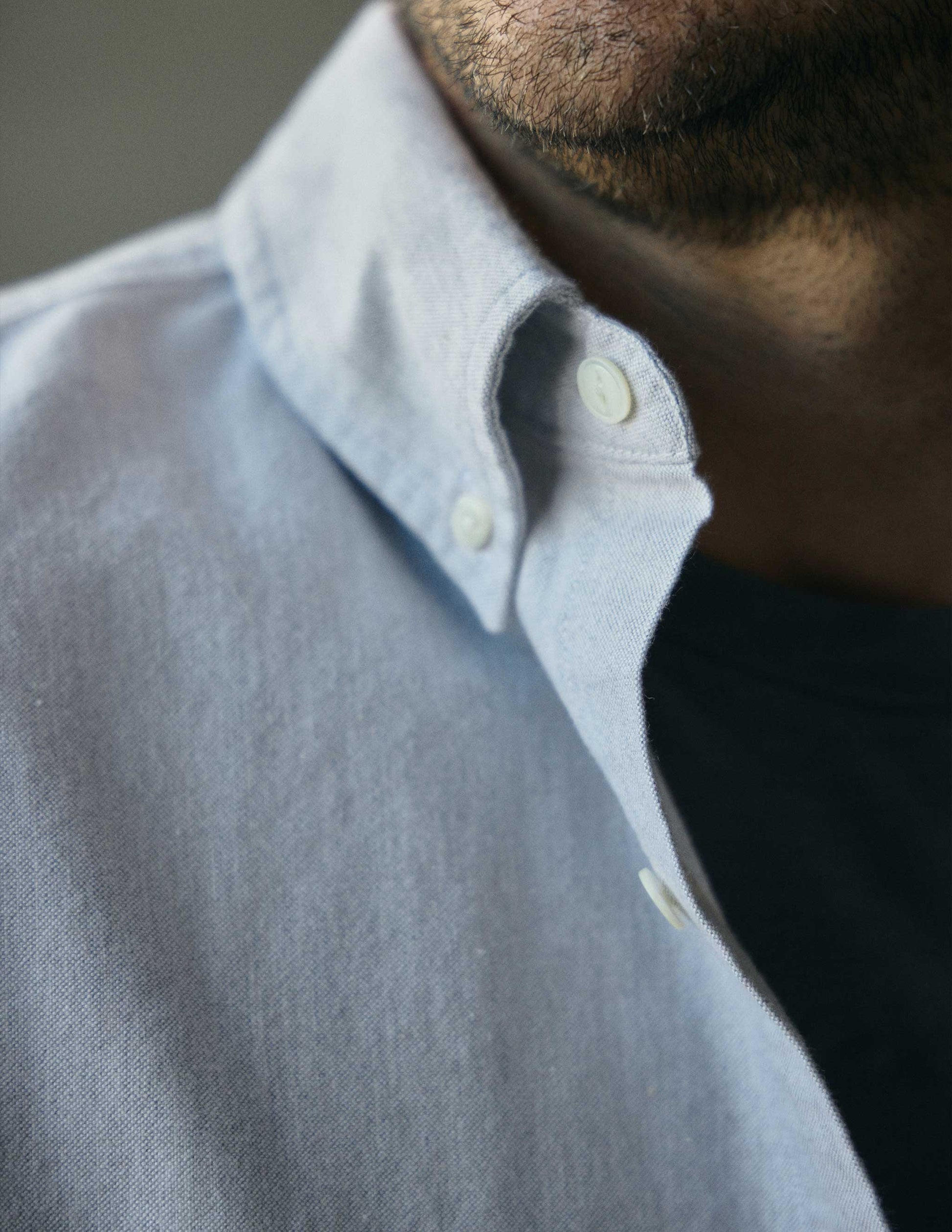 Shaw Selvedge Oxford Button Down in Heather Grey