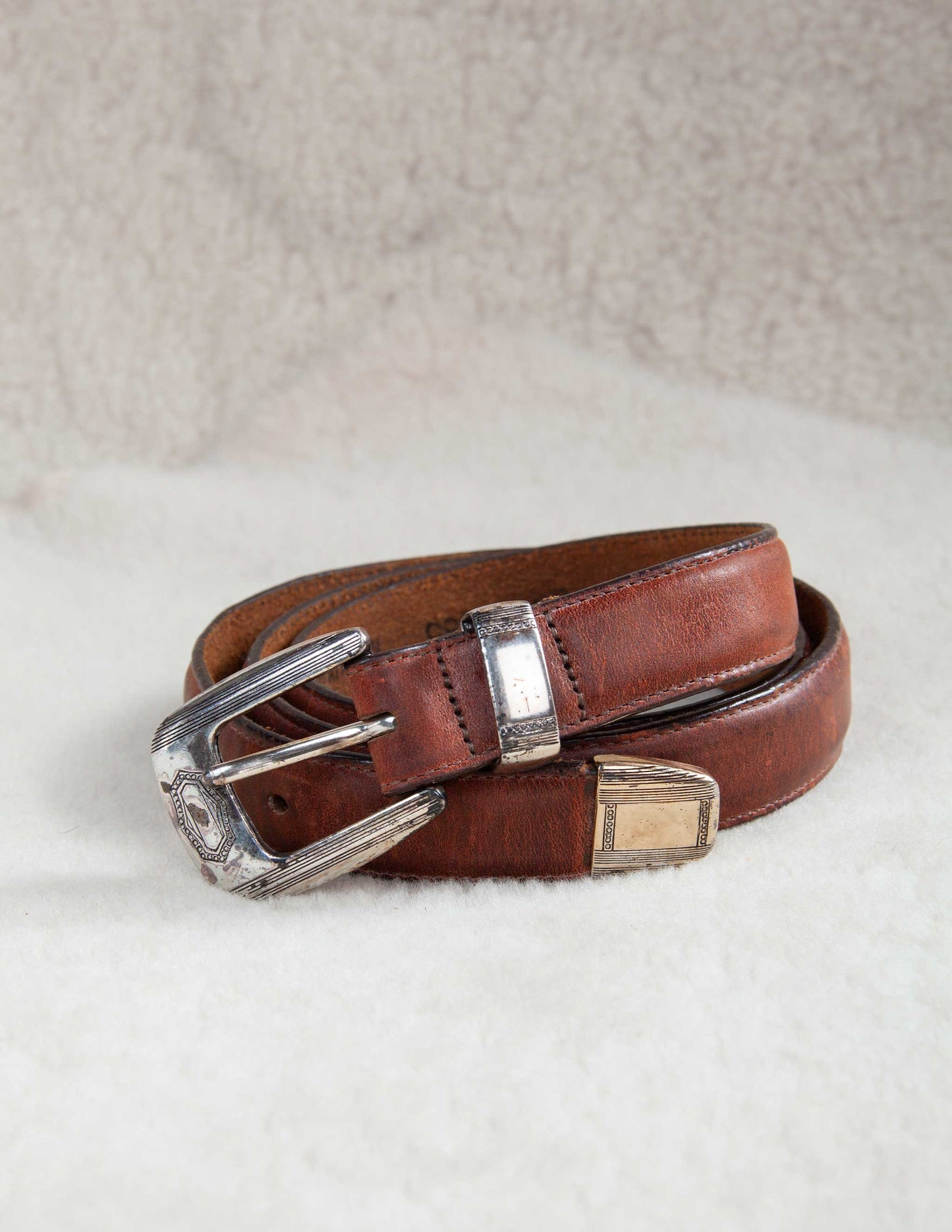 Vintage Silver-Plated Western Belt – Size 30