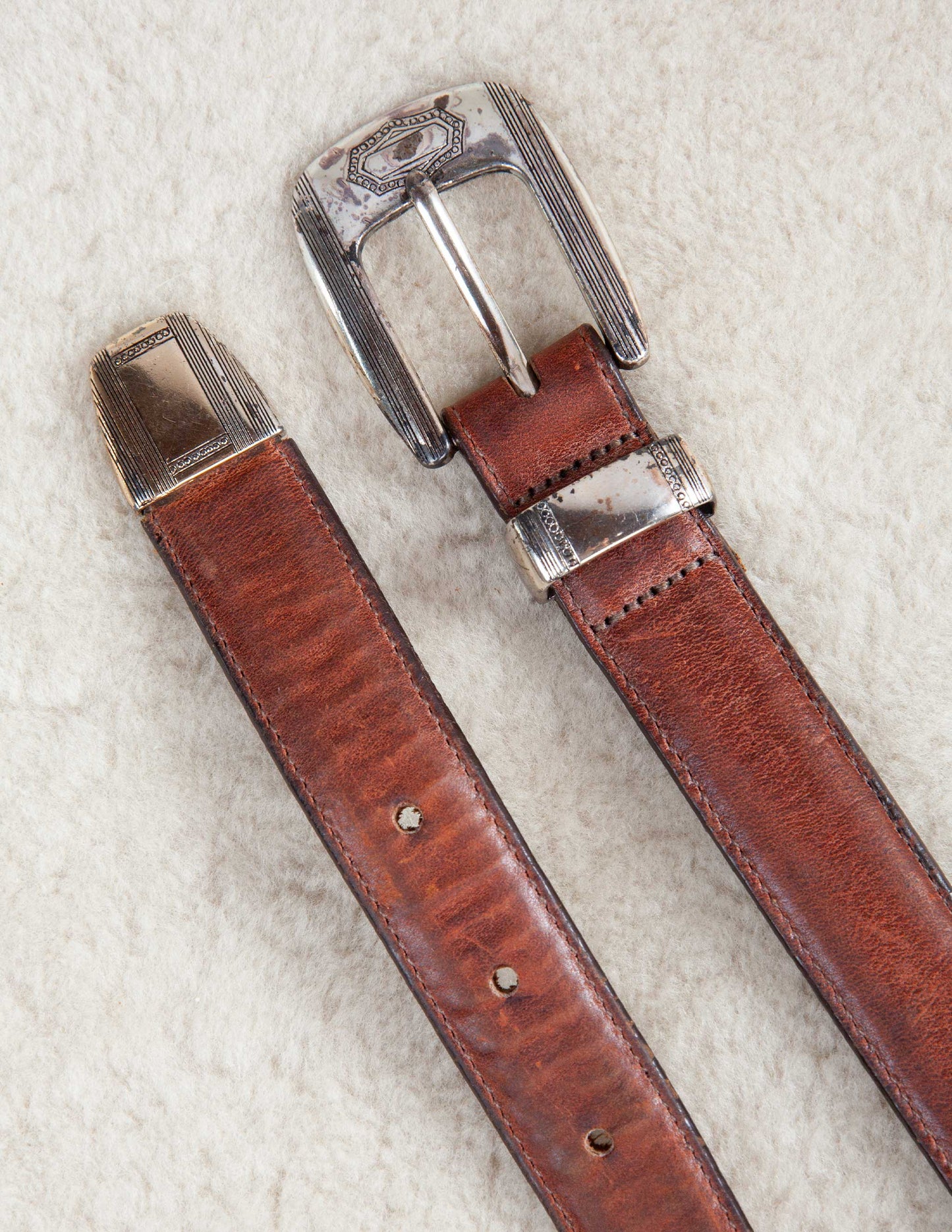 Vintage Silver-Plated Western Belt – Size 30