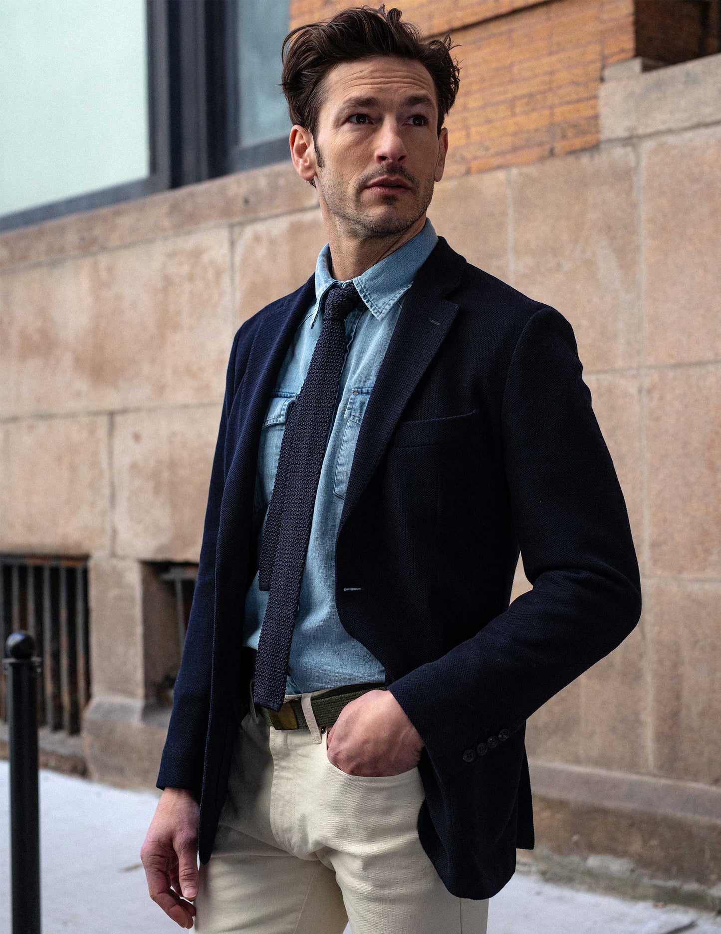 Italian Tour Knit Sport Coat in Navy