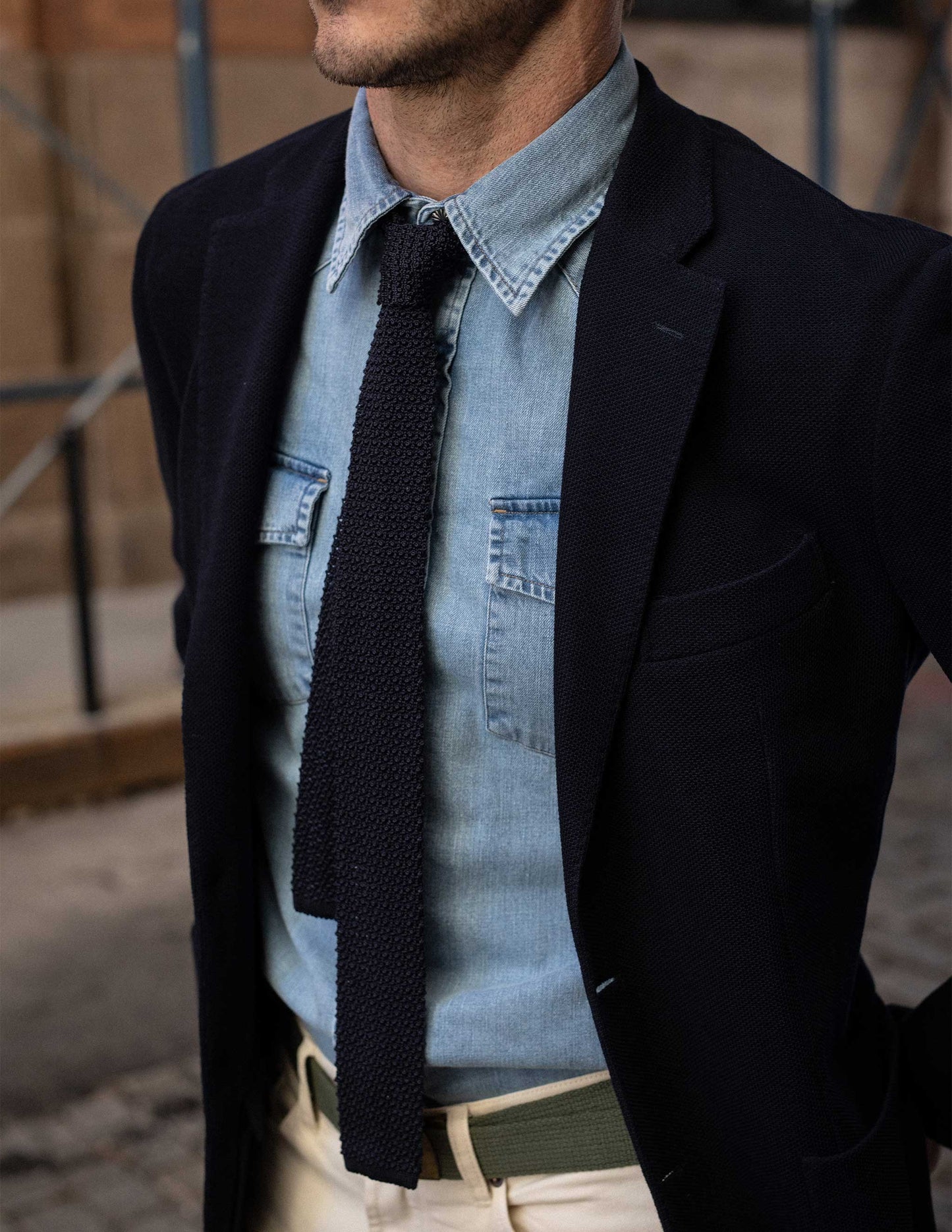 Italian Tour Knit Sport Coat in Navy