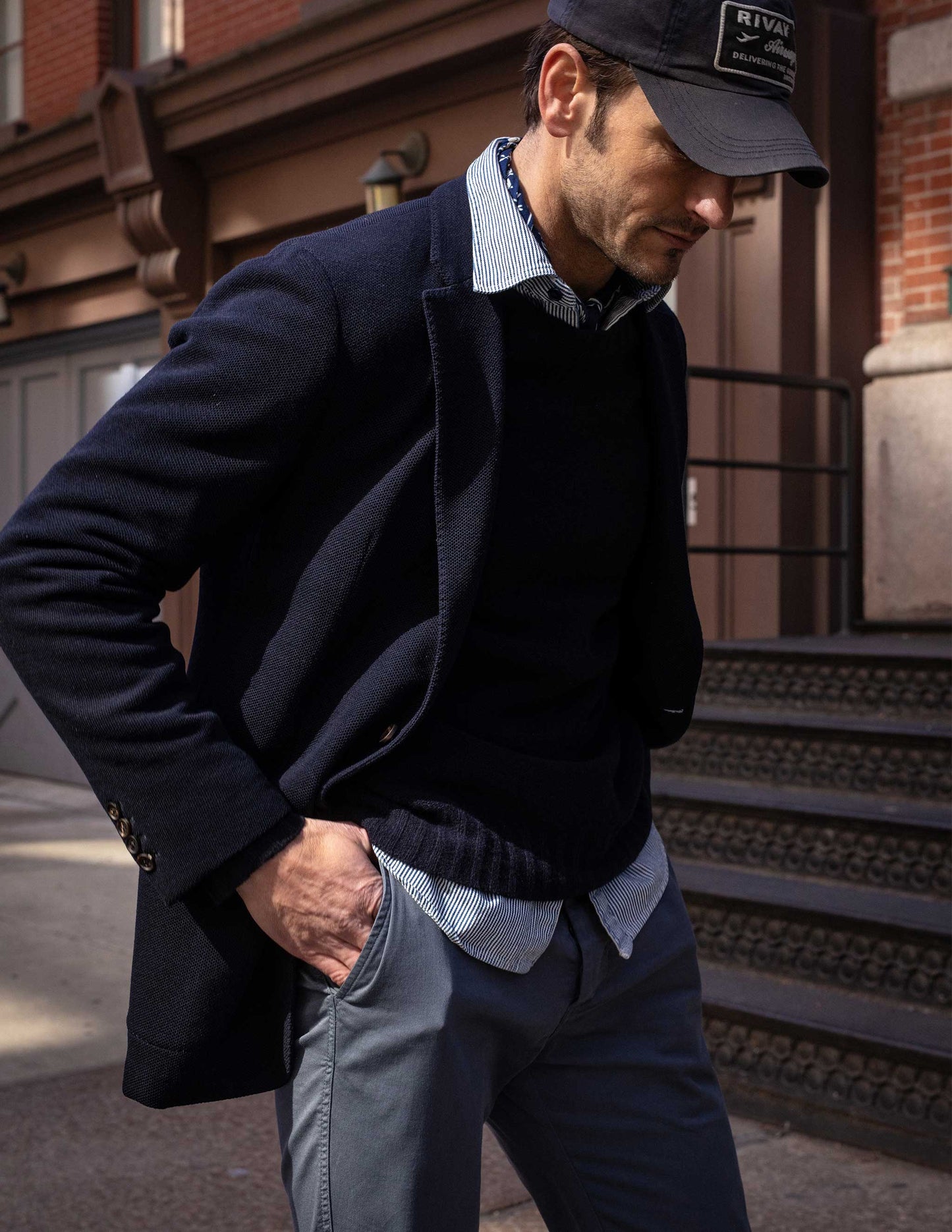 Italian Tour Knit Sport Coat in Navy