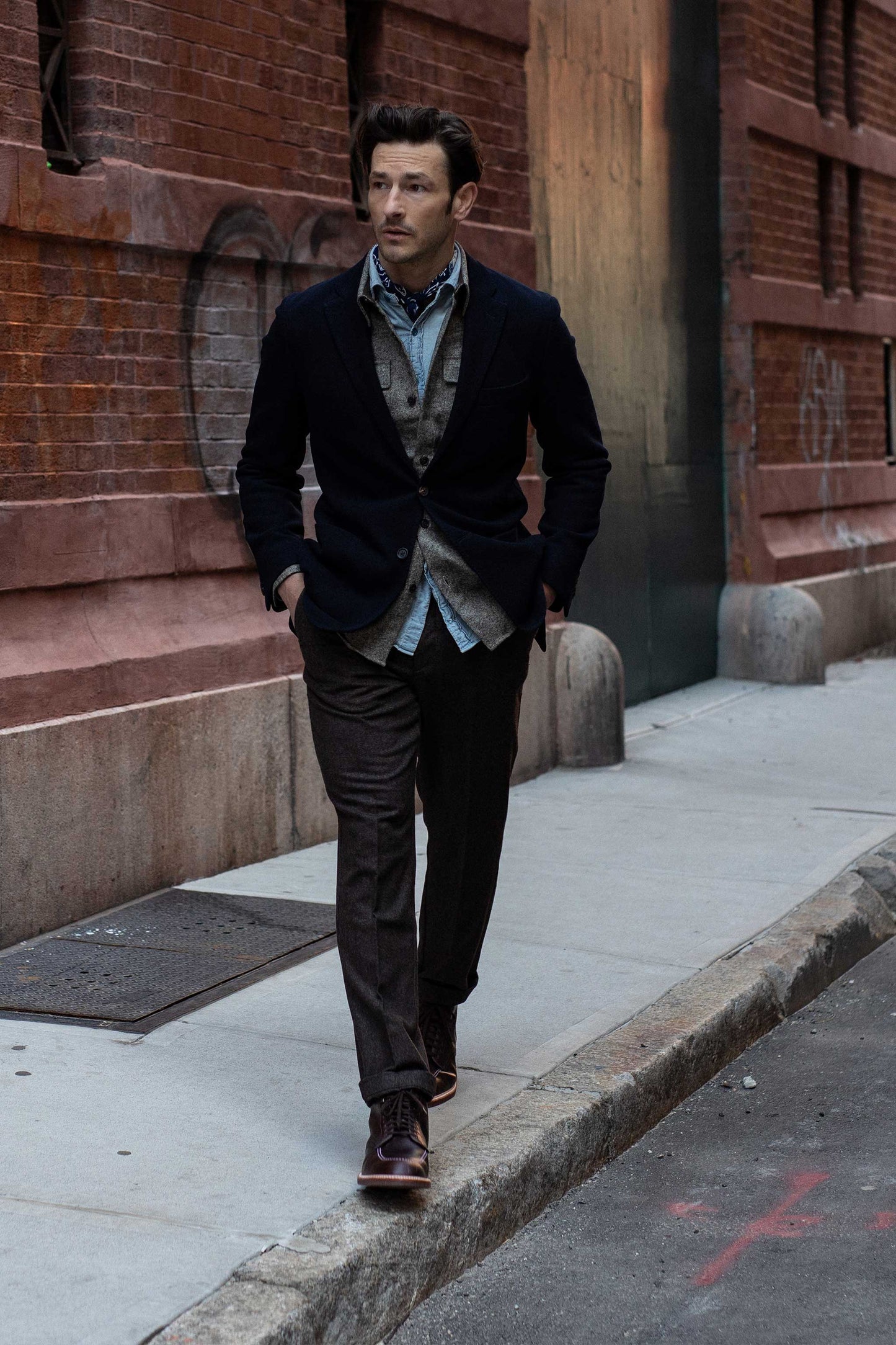 The Rivay Edwards Wool Trouser in Saddle Brown