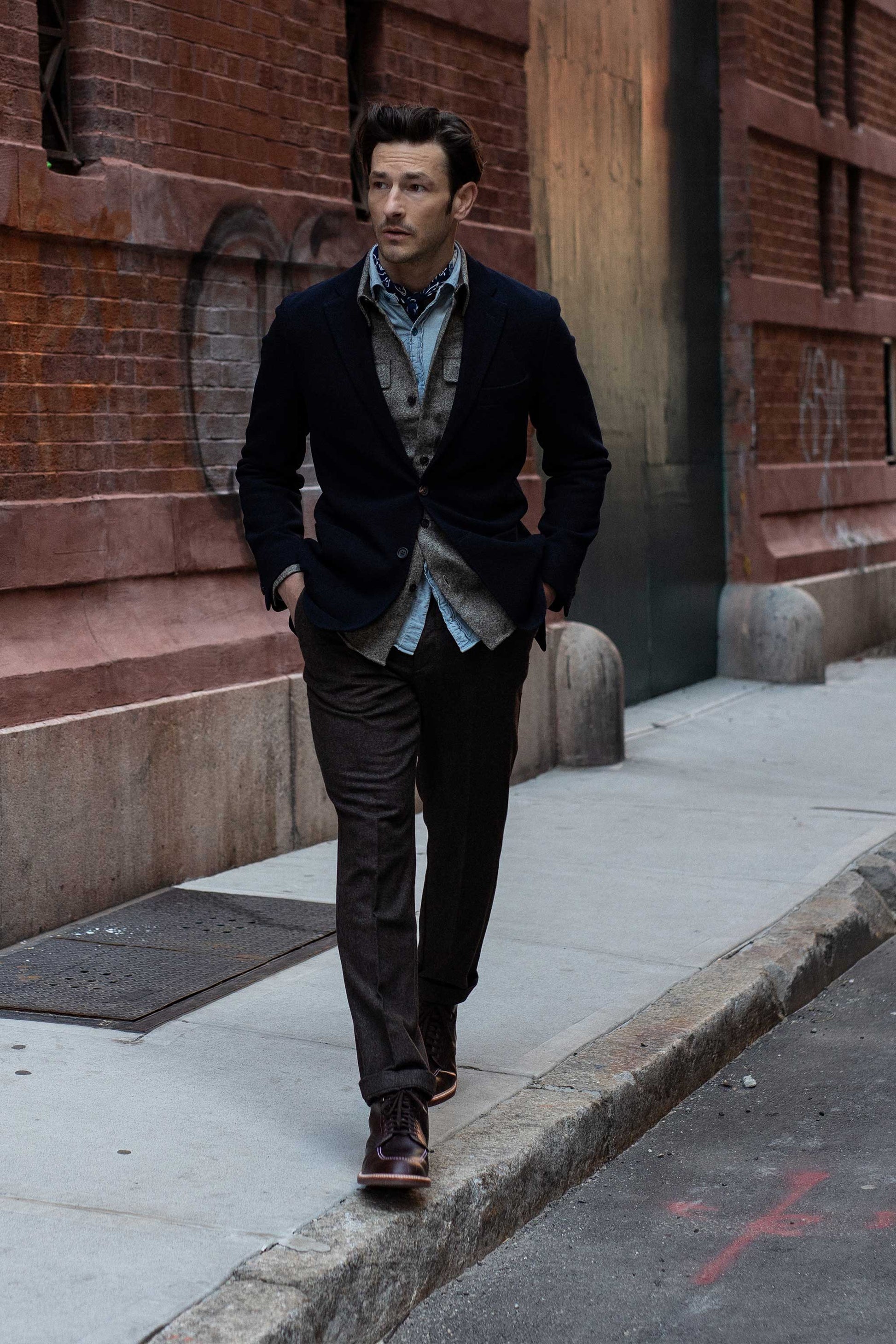 The Rivay Edwards Wool Trouser in Saddle Brown