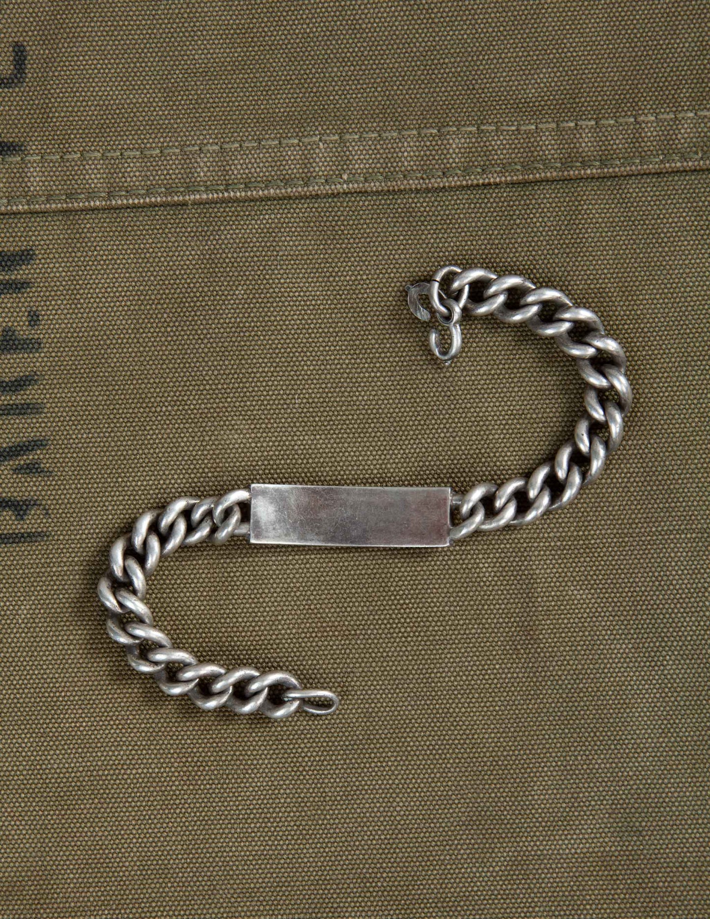 Vintage Sterling Silver Military ID Bracelet