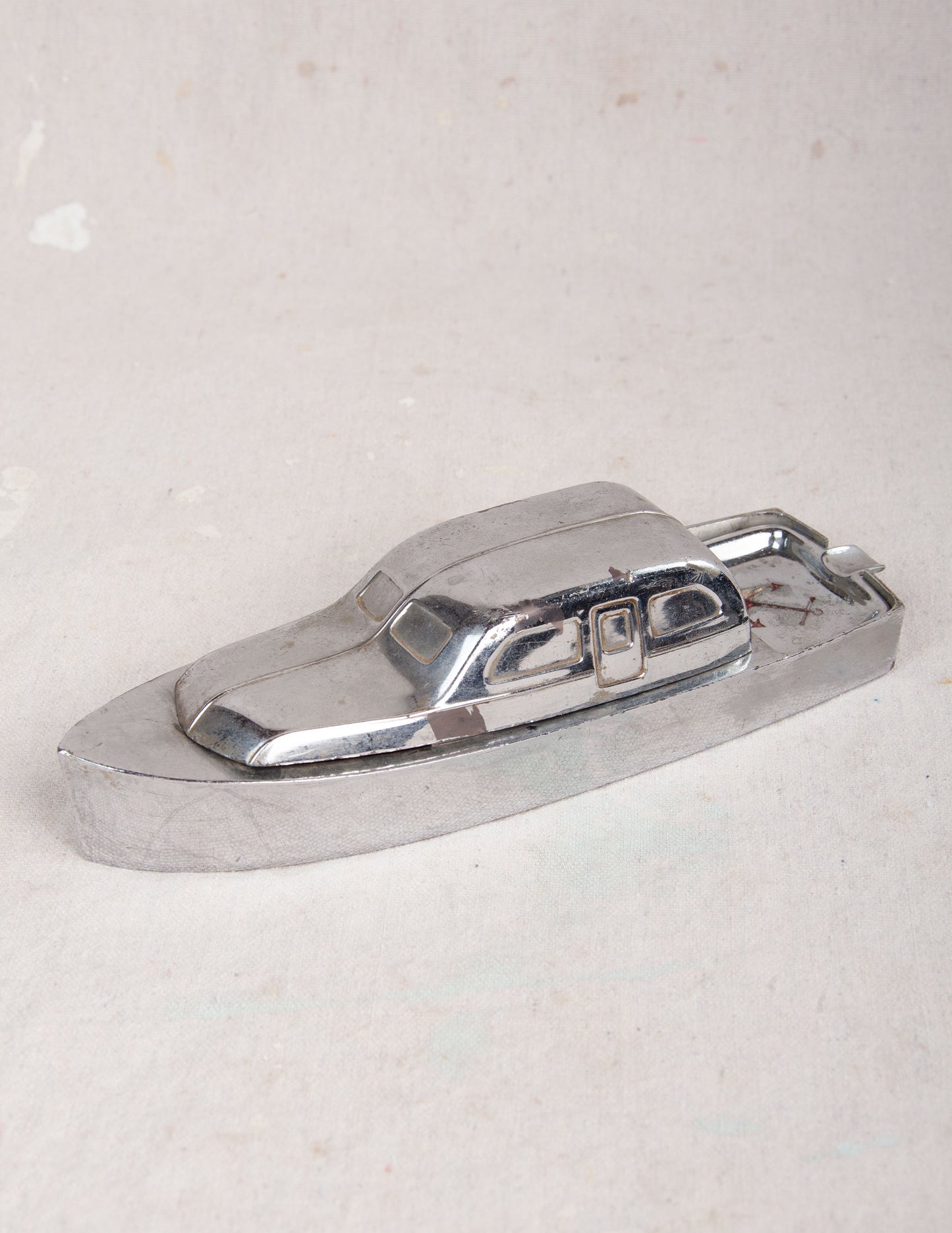 Mid-Century Japanese Chrome Bar Set – Yacht with Anchor Trays