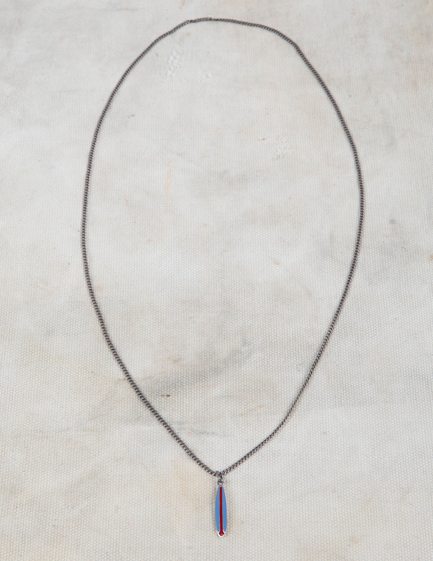 Vintage Sterling Silver Surfboard Necklace