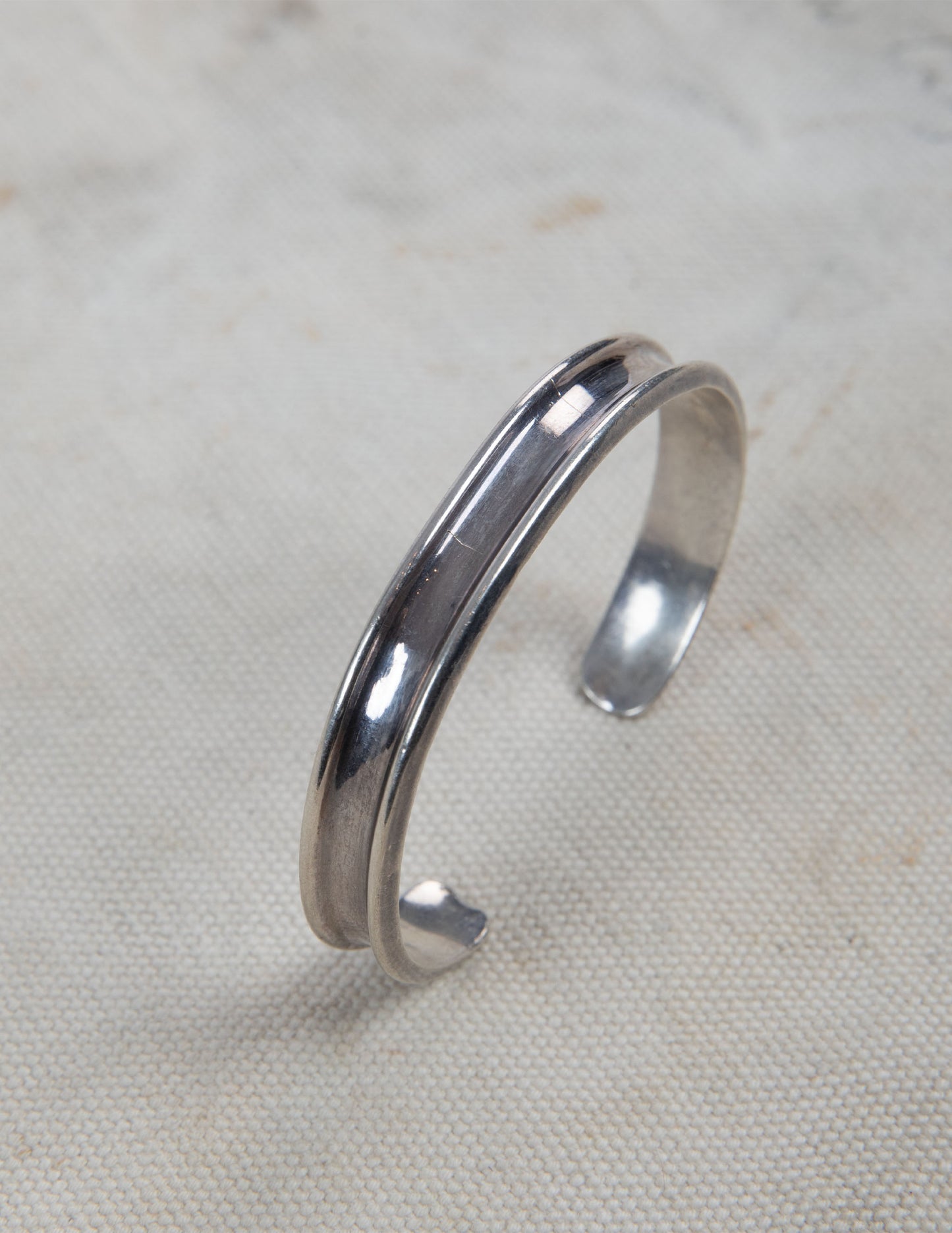 Vintage Mexican Sterling Silver Channel Cuff