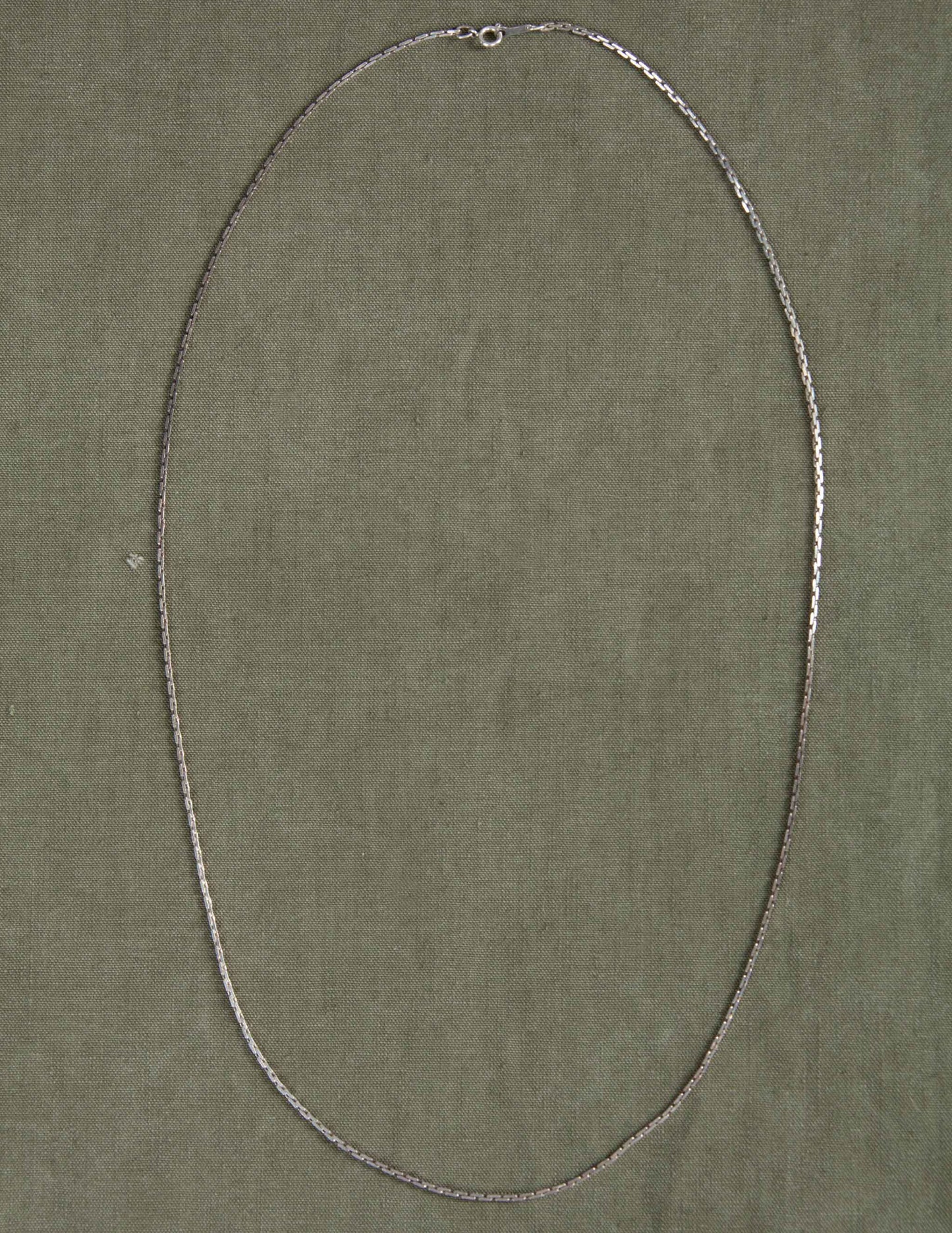 Vintage Sterling Silver Flat Link Chain Necklace