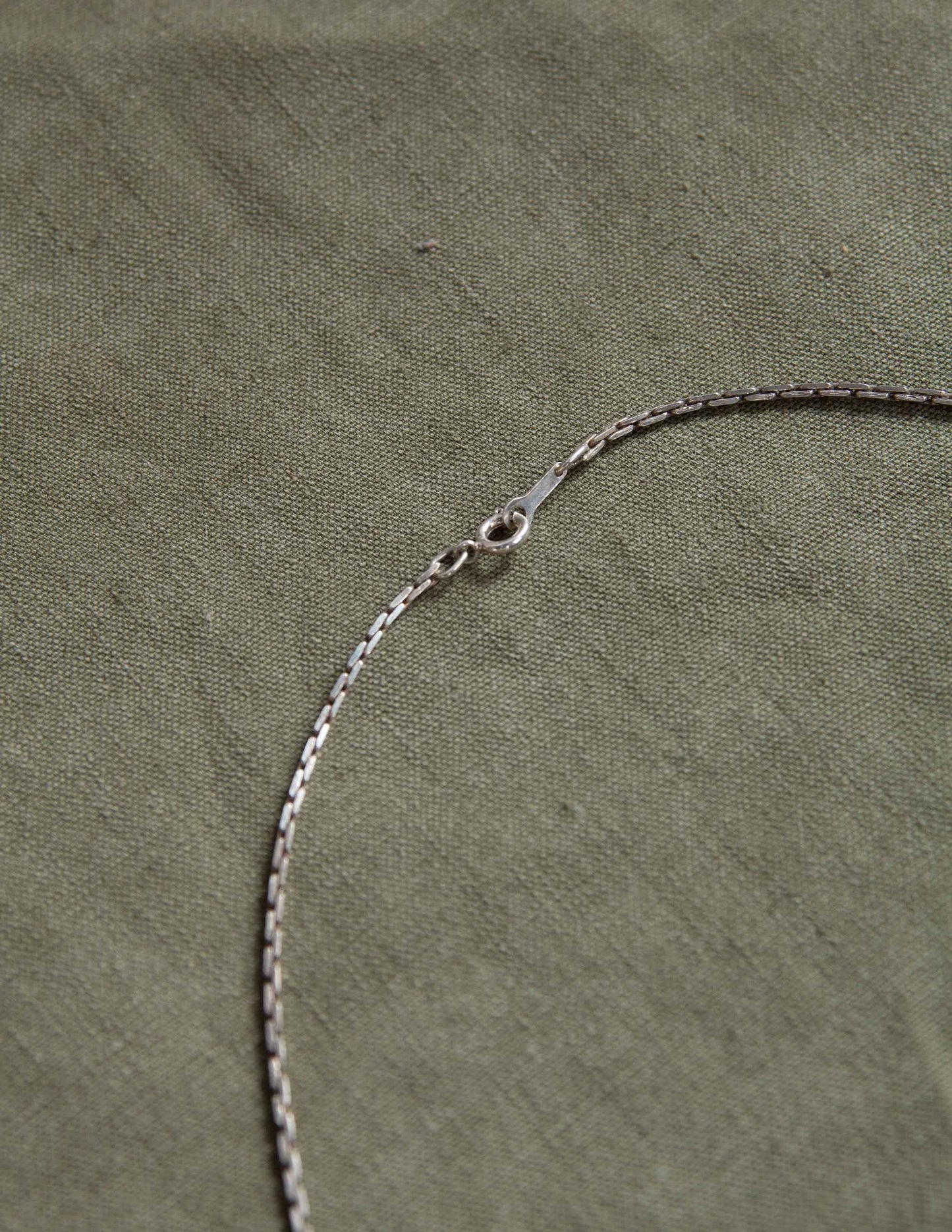 Vintage Sterling Silver Flat Link Chain Necklace