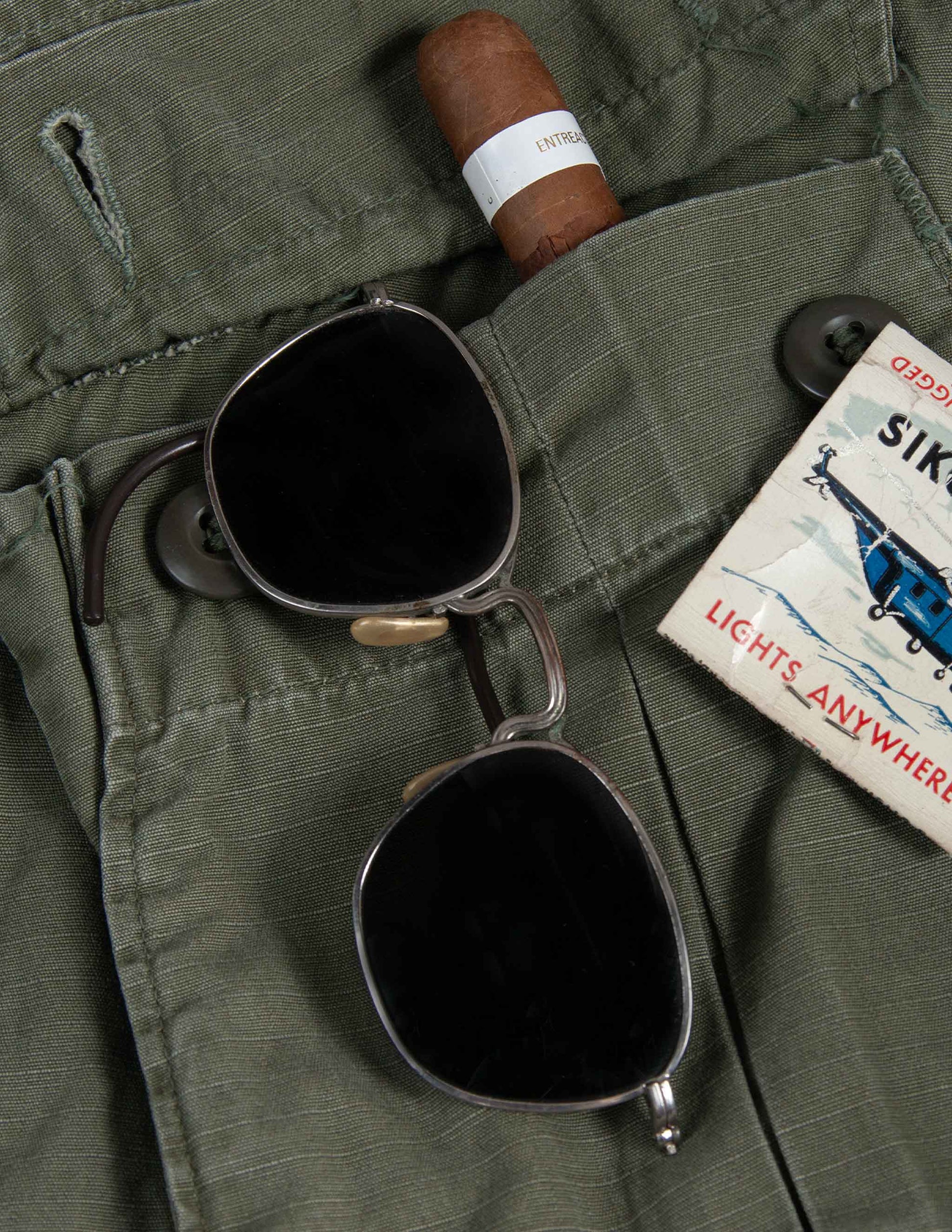 Vintage U.S. Military Issue G-15 Sunglasses with Cable Temples