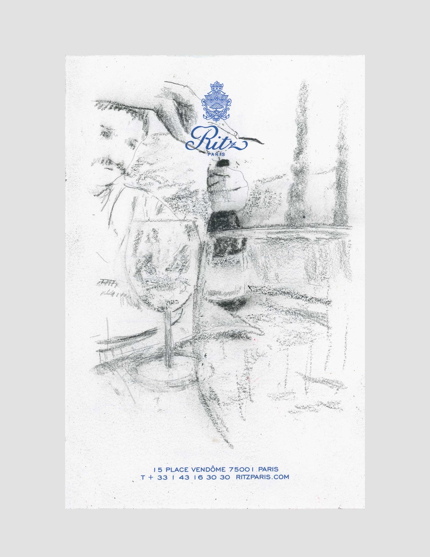 J. Cournoyer Drawing- Cavillargues, France on Ritz Paris