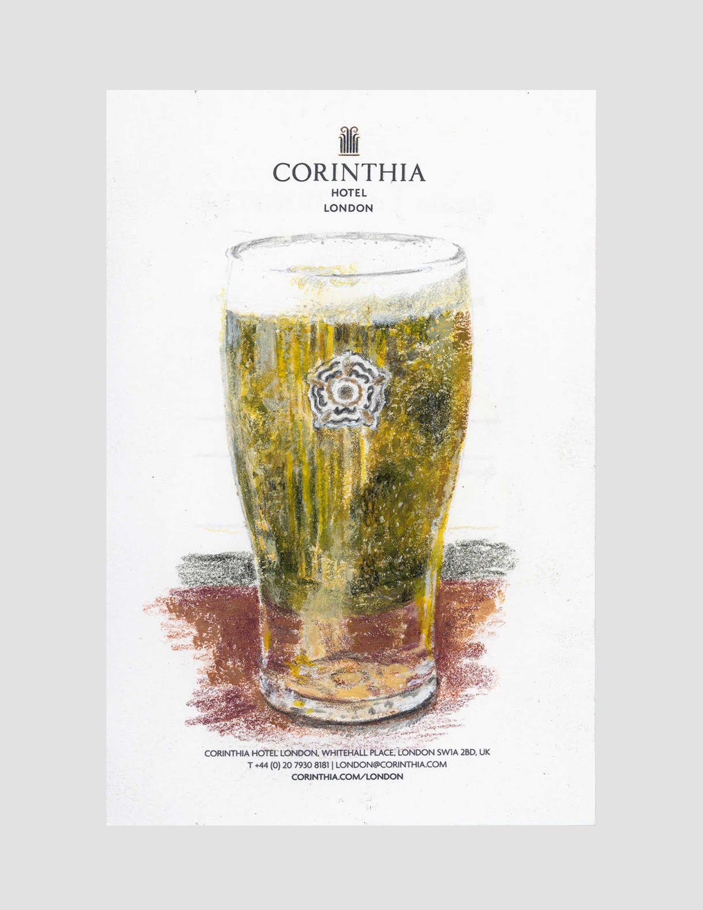 J. Cournoyer Drawing- Pint on Corinthia Hotel London