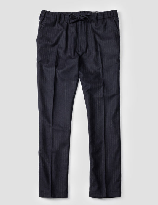 Rivay Chiltern Wool Cashmere Trouser in Navy Chalkstripe