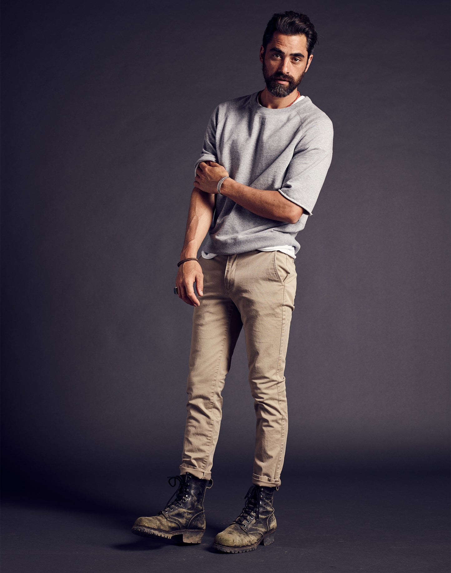 Wilks Cotton French Terry Sweatshirt in Heather Grey
