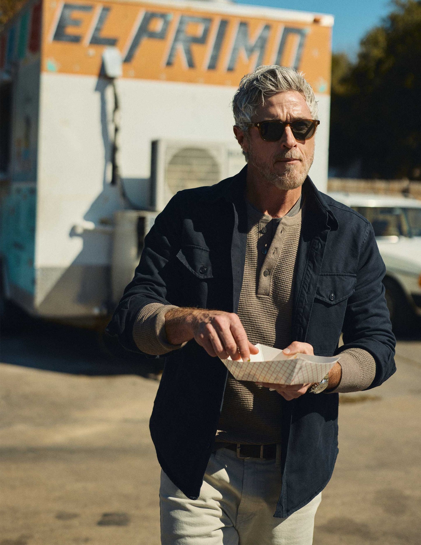 Rivay & A Continuous Lean Canvas Shirt Jacket in Navy