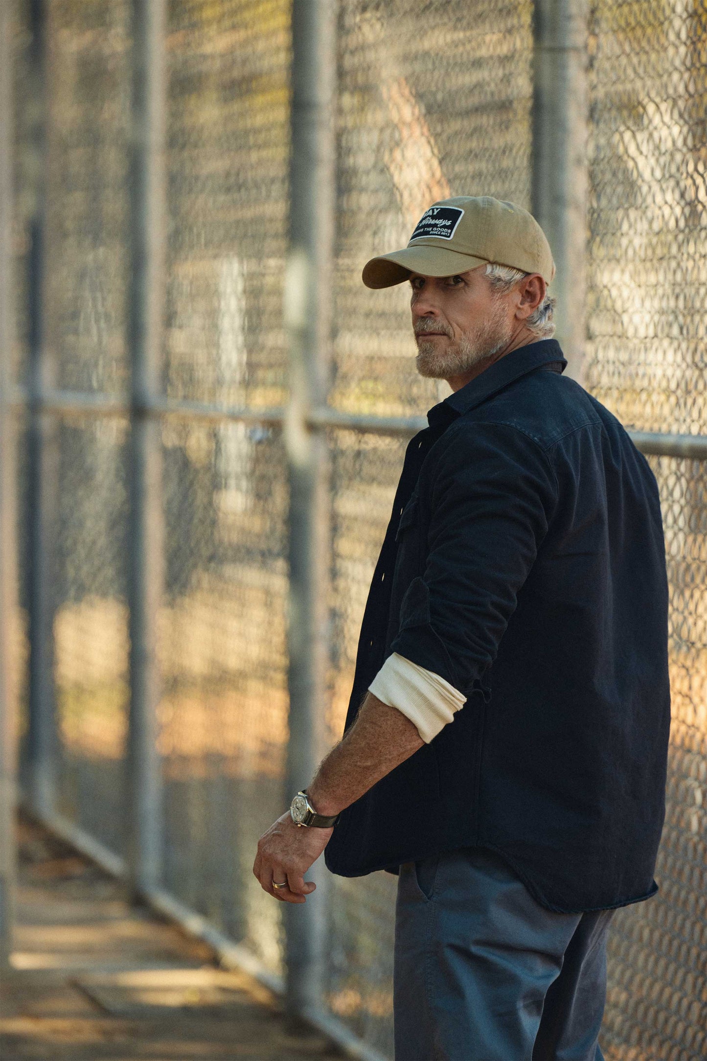 Rivay & A Continuous Lean Canvas Shirt Jacket in Navy