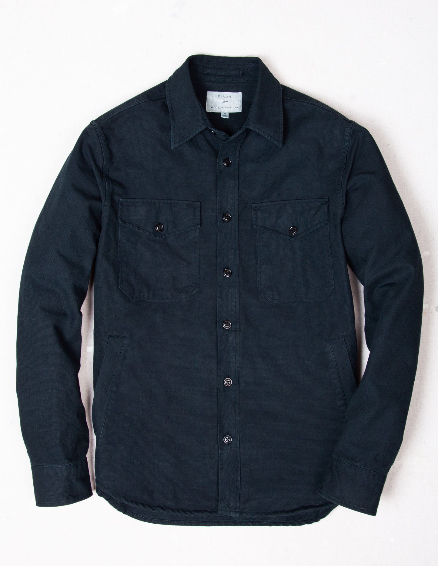 Rivay & A Continuous Lean Canvas Shirt Jacket in Navy