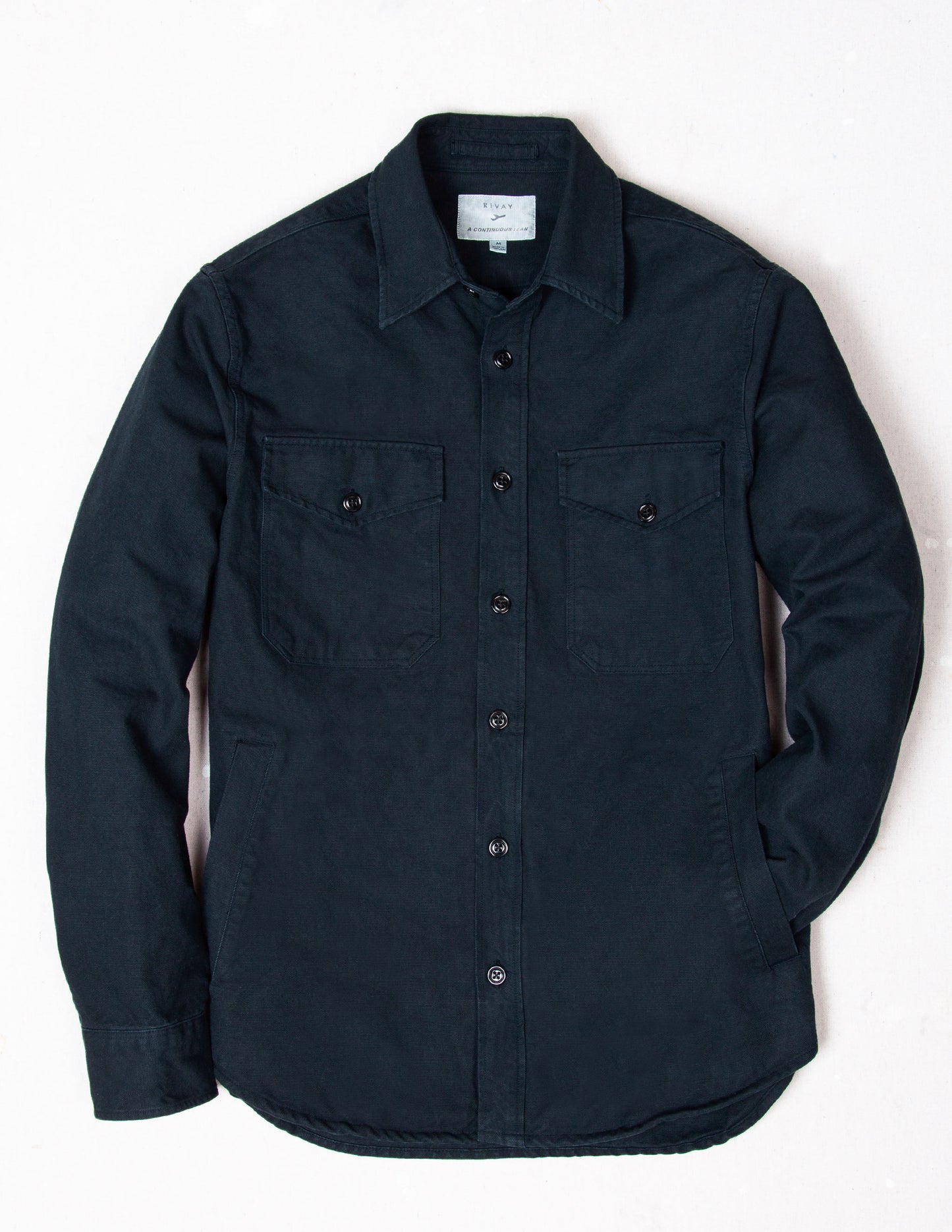 Rivay & A Continuous Lean Canvas Shirt Jacket in Navy