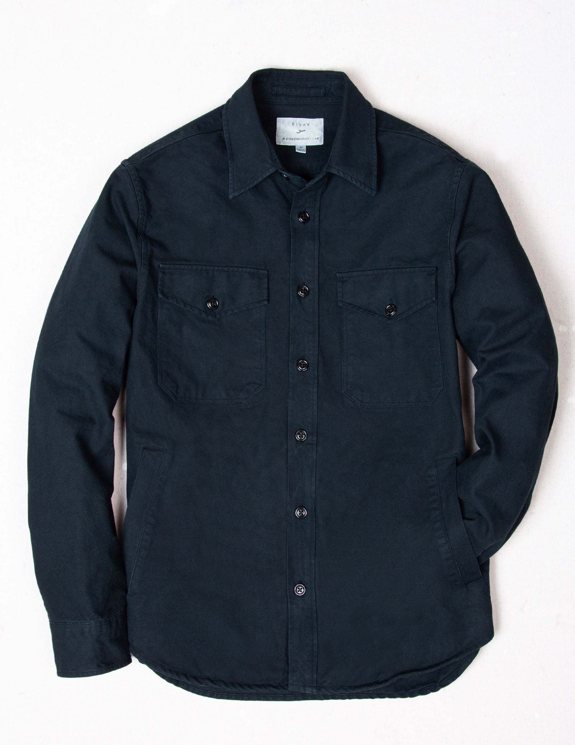 Rivay & A Continuous Lean Canvas Shirt Jacket in Navy