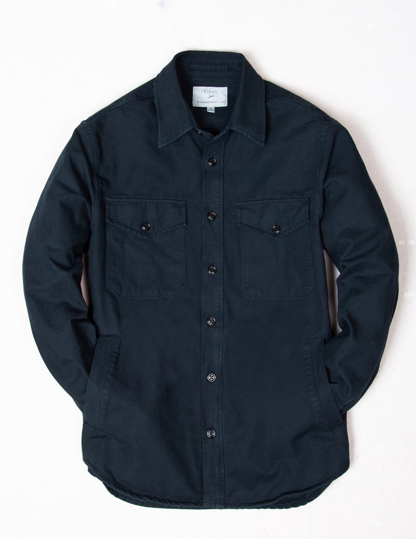 Rivay & A Continuous Lean Canvas Shirt Jacket in Navy