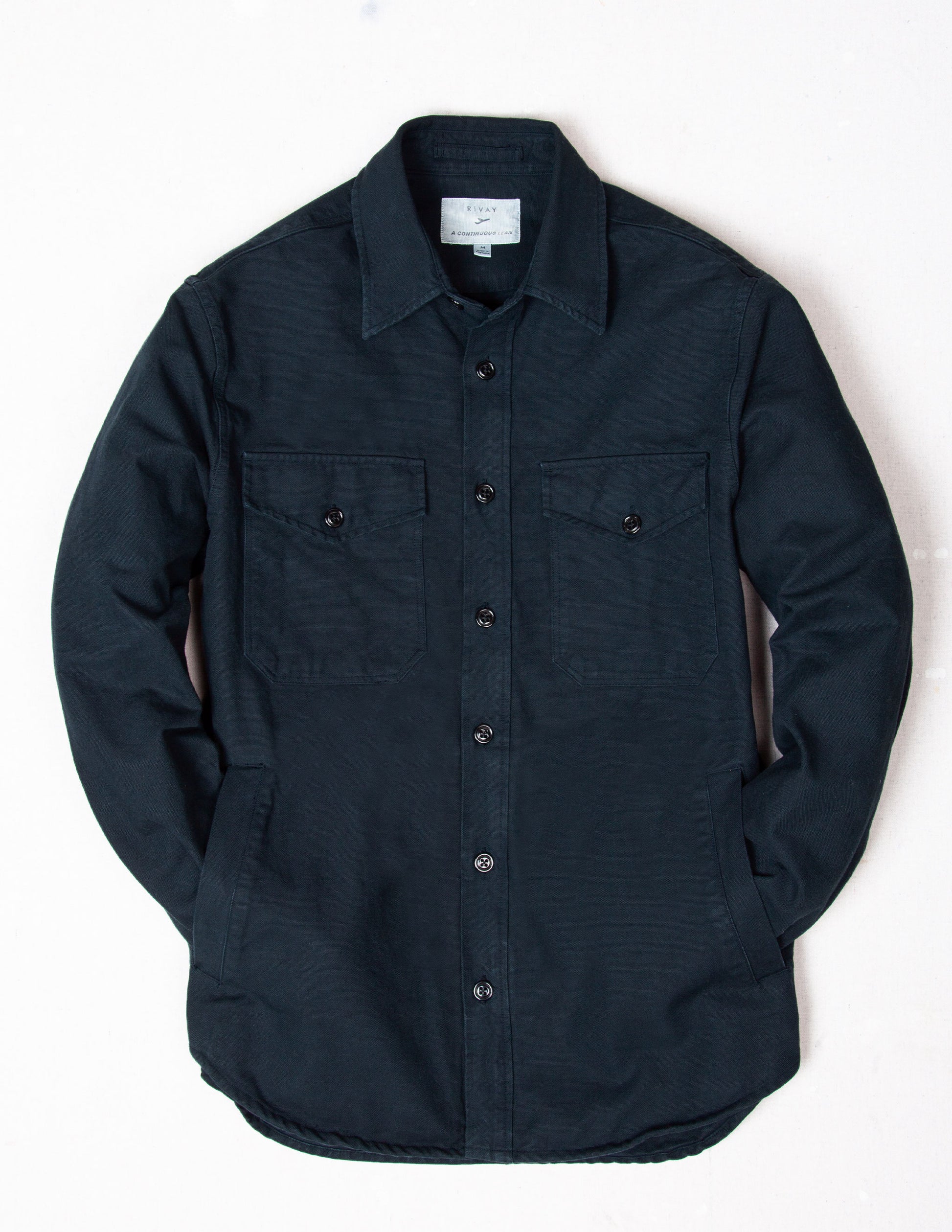 Rivay & A Continuous Lean Canvas Shirt Jacket in Navy