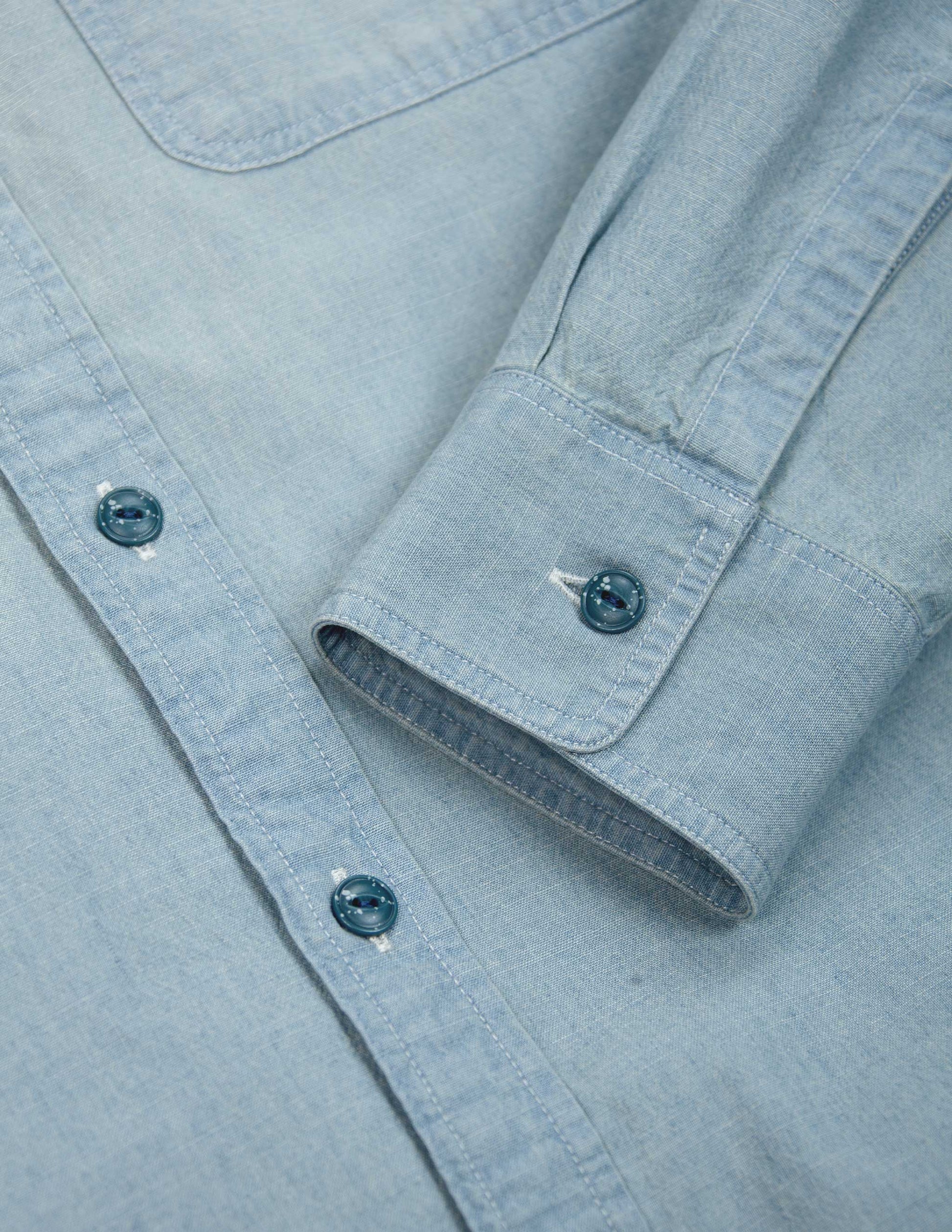 Rivay Albers Mens Indigo Chambray Workshirt