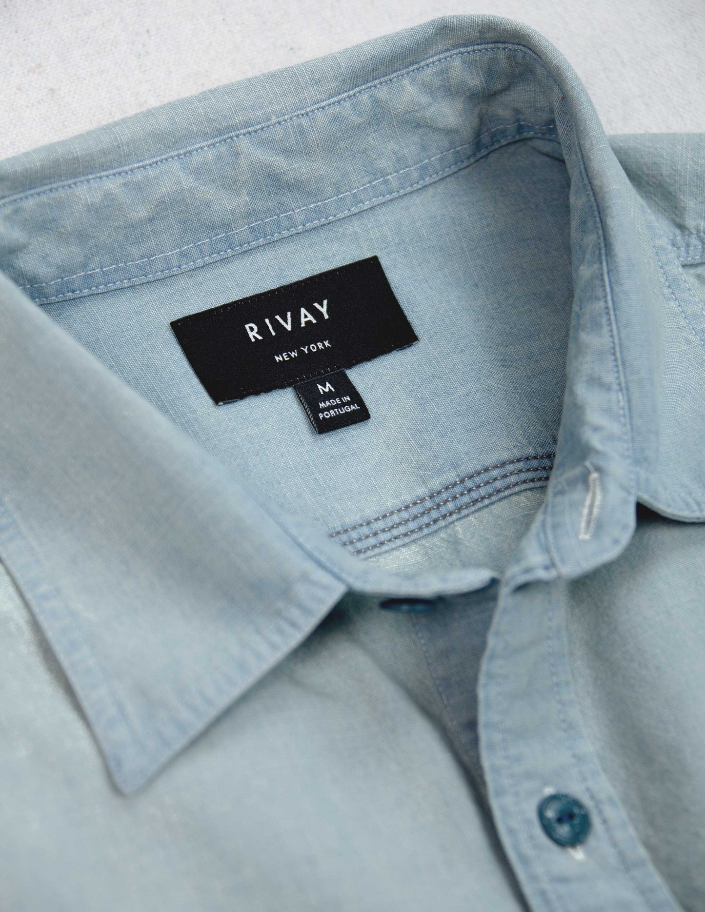 Rivay Albers Mens Indigo Chambray Workshirt
