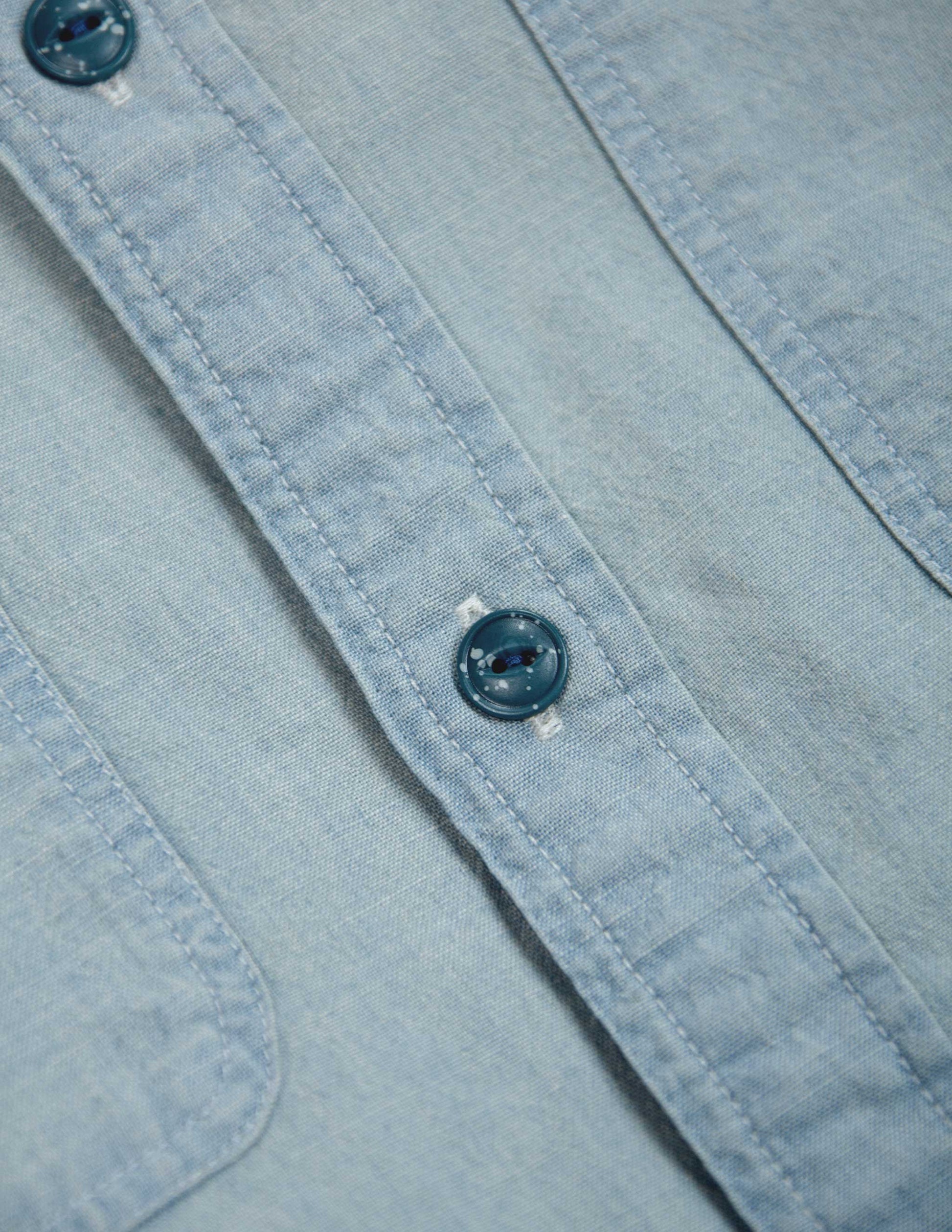 Rivay Albers Mens Indigo Chambray Workshirt