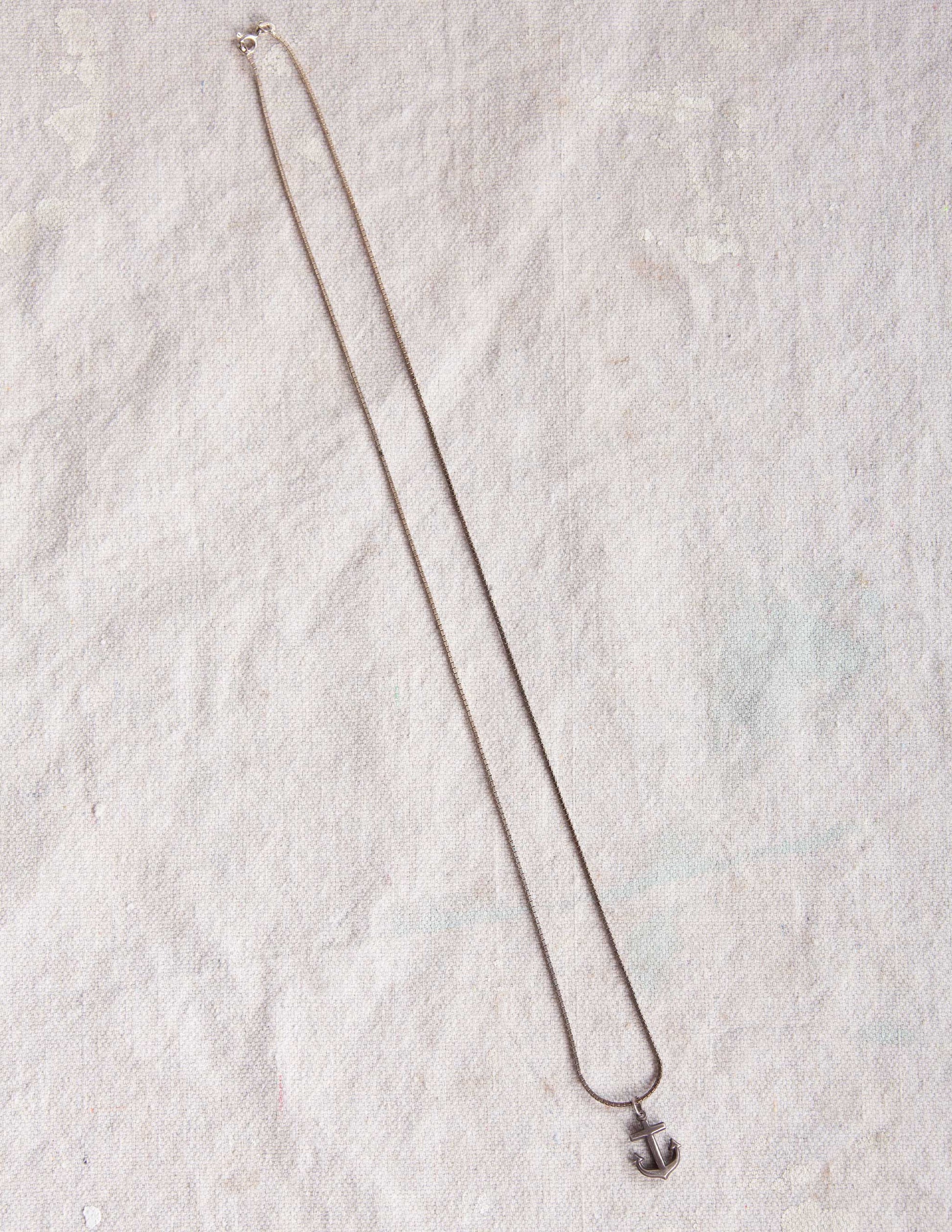 Vintage Sterling Silver Anchor Necklace