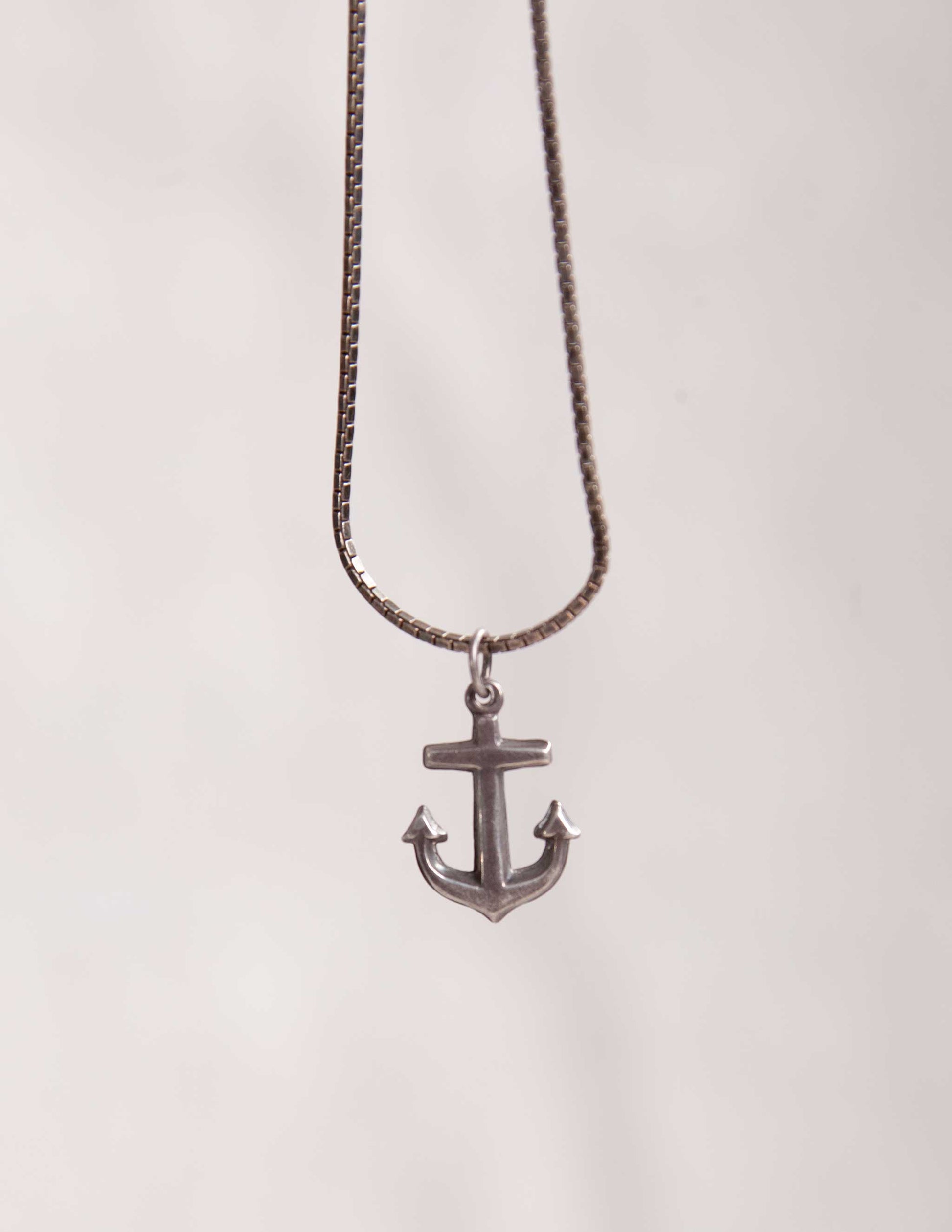Vintage Sterling Silver Anchor Necklace