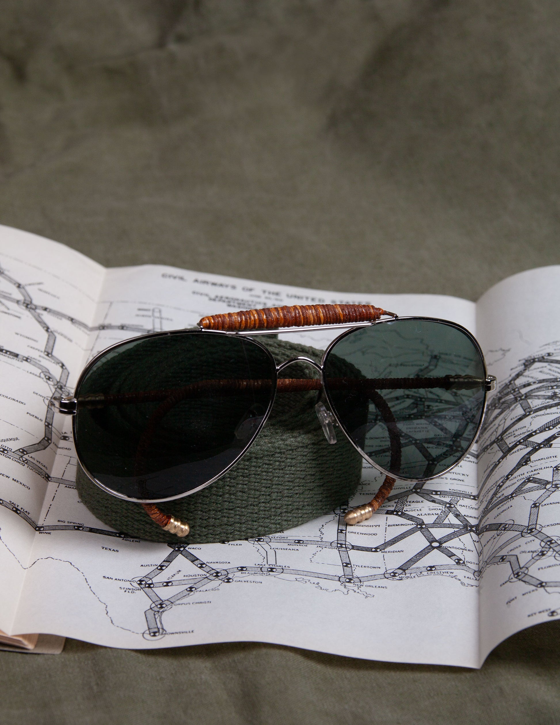 Helio Ascari Vintage WWII American Optical Silver Frame Aviators