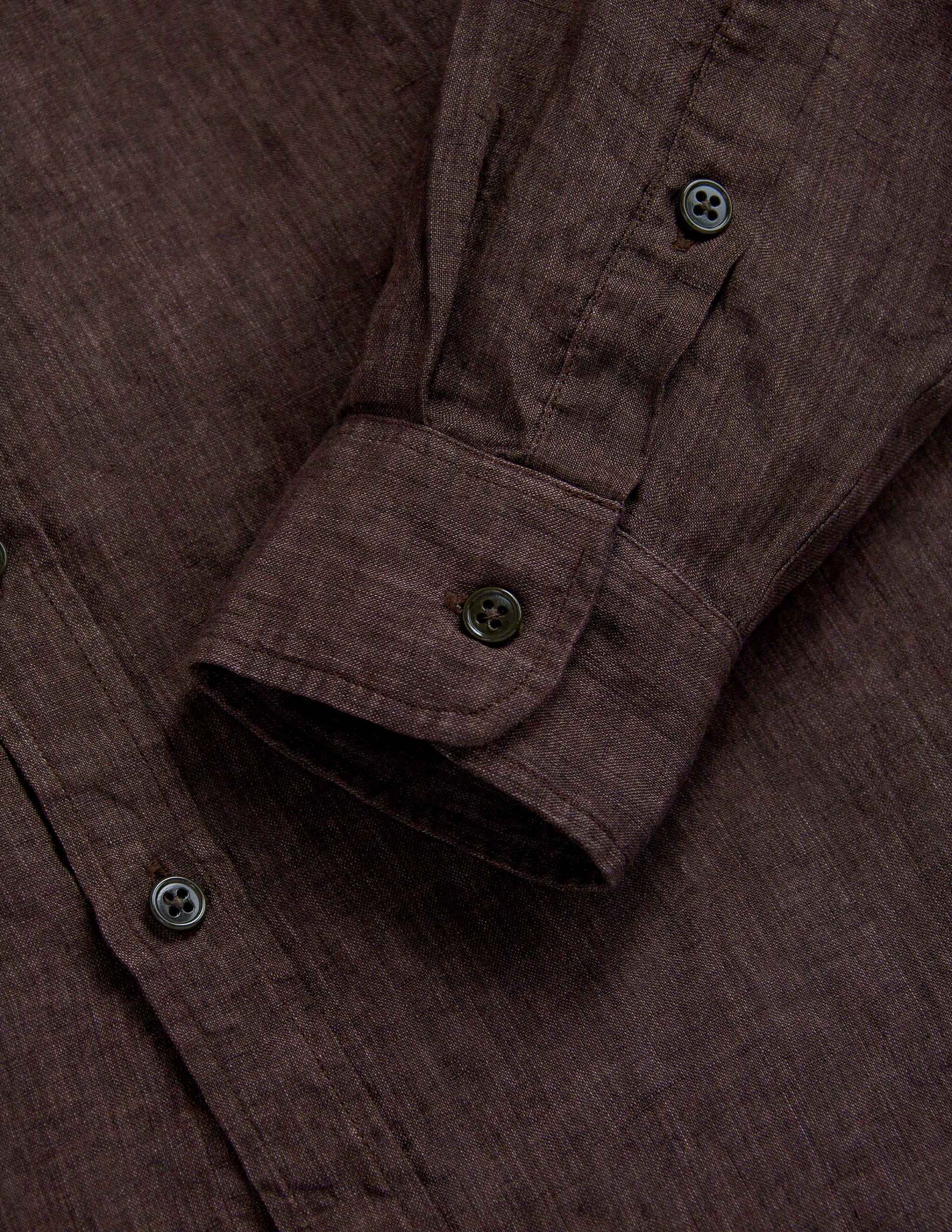 Atlas Linen Safari Shirt in Saddlewood