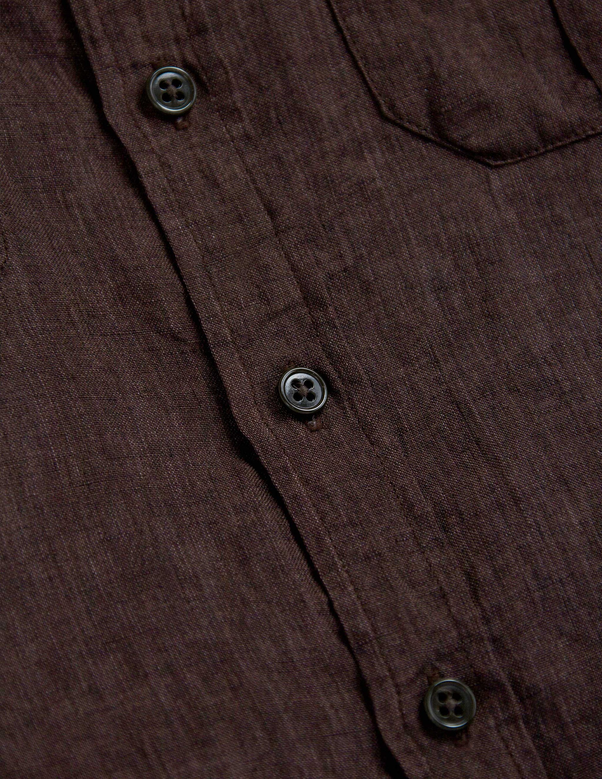 Atlas Linen Safari Shirt in Saddlewood