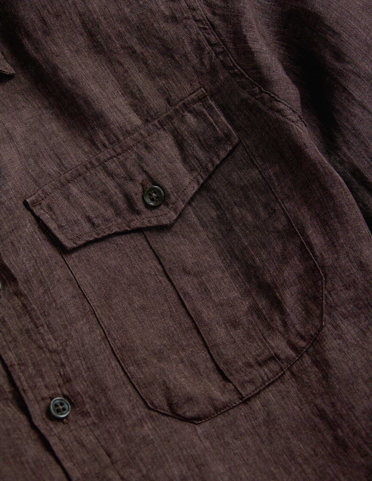 Atlas Linen Safari Shirt in Saddlewood