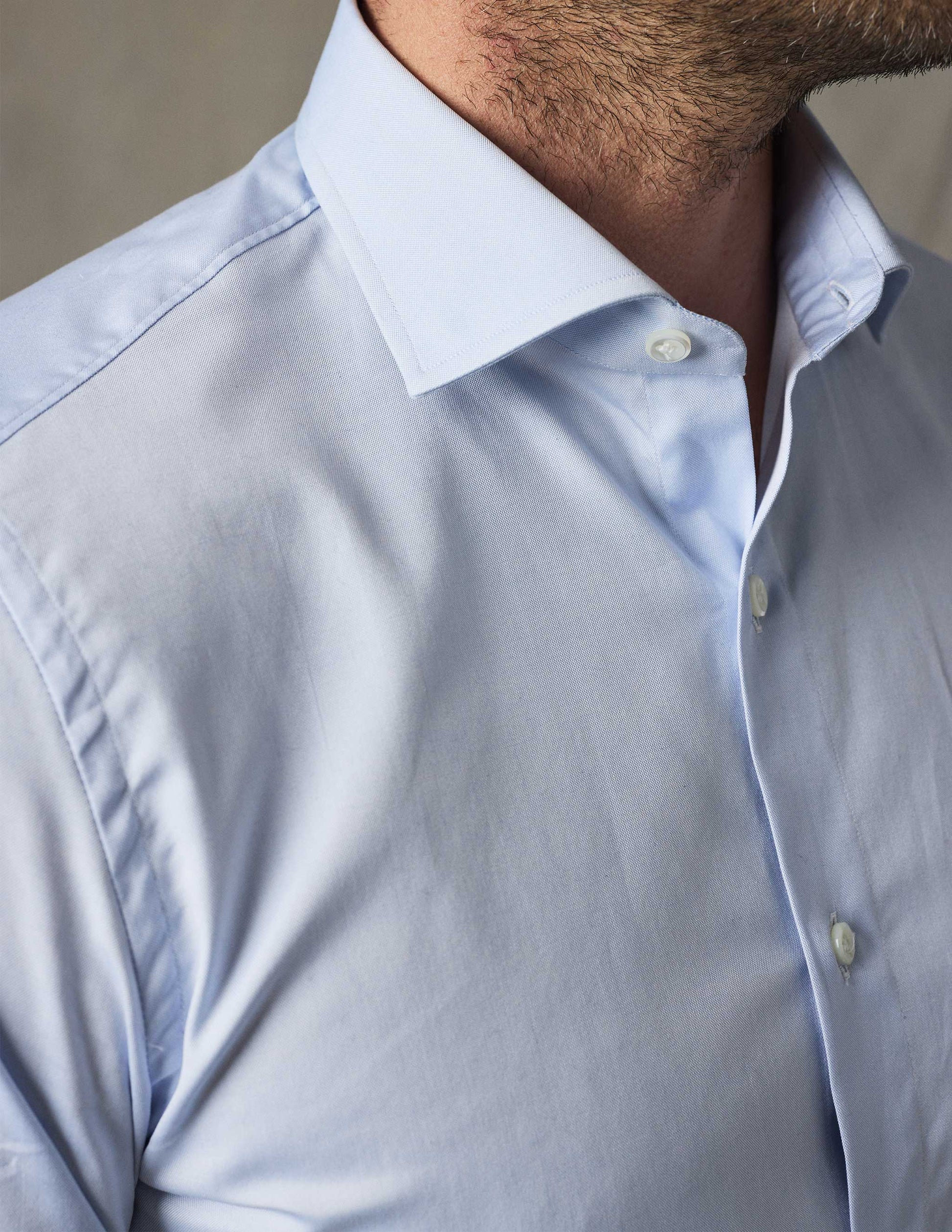 Rivay Corso Italian Dress Shirt in Classic Blue Pinpoint Oxford