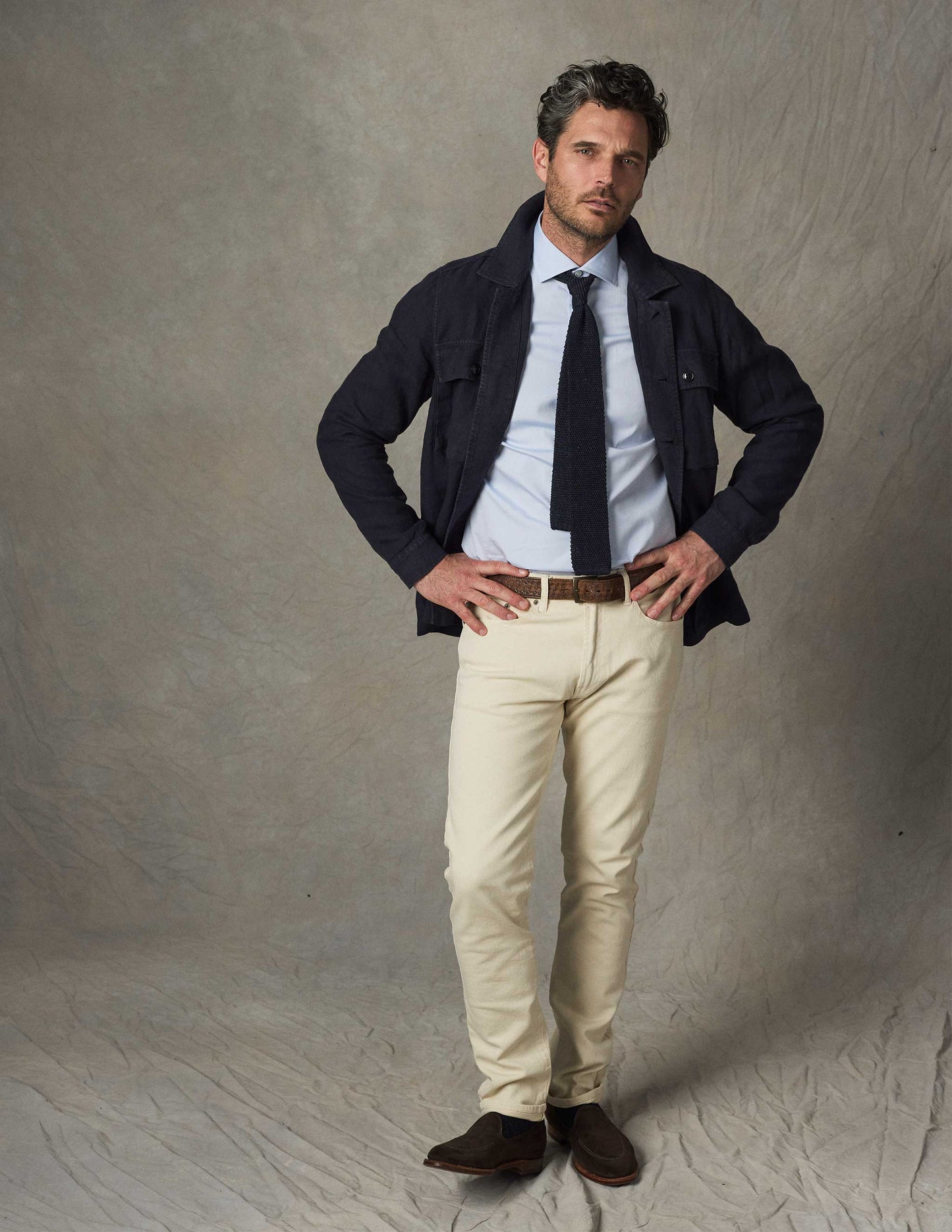 Corso Italian Dress Shirt in Classic Blue Pinpoint Oxford