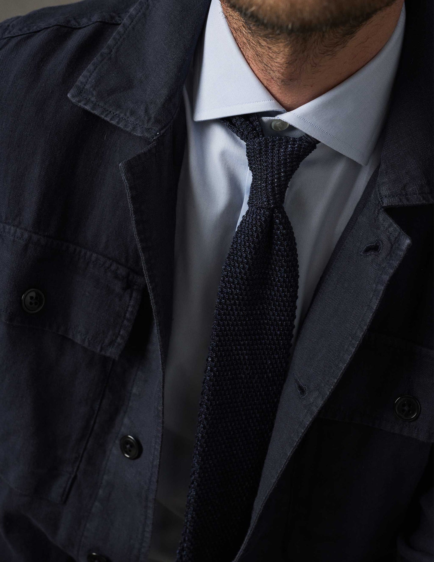 Corso Italian Dress Shirt in Classic Blue Pinpoint Oxford