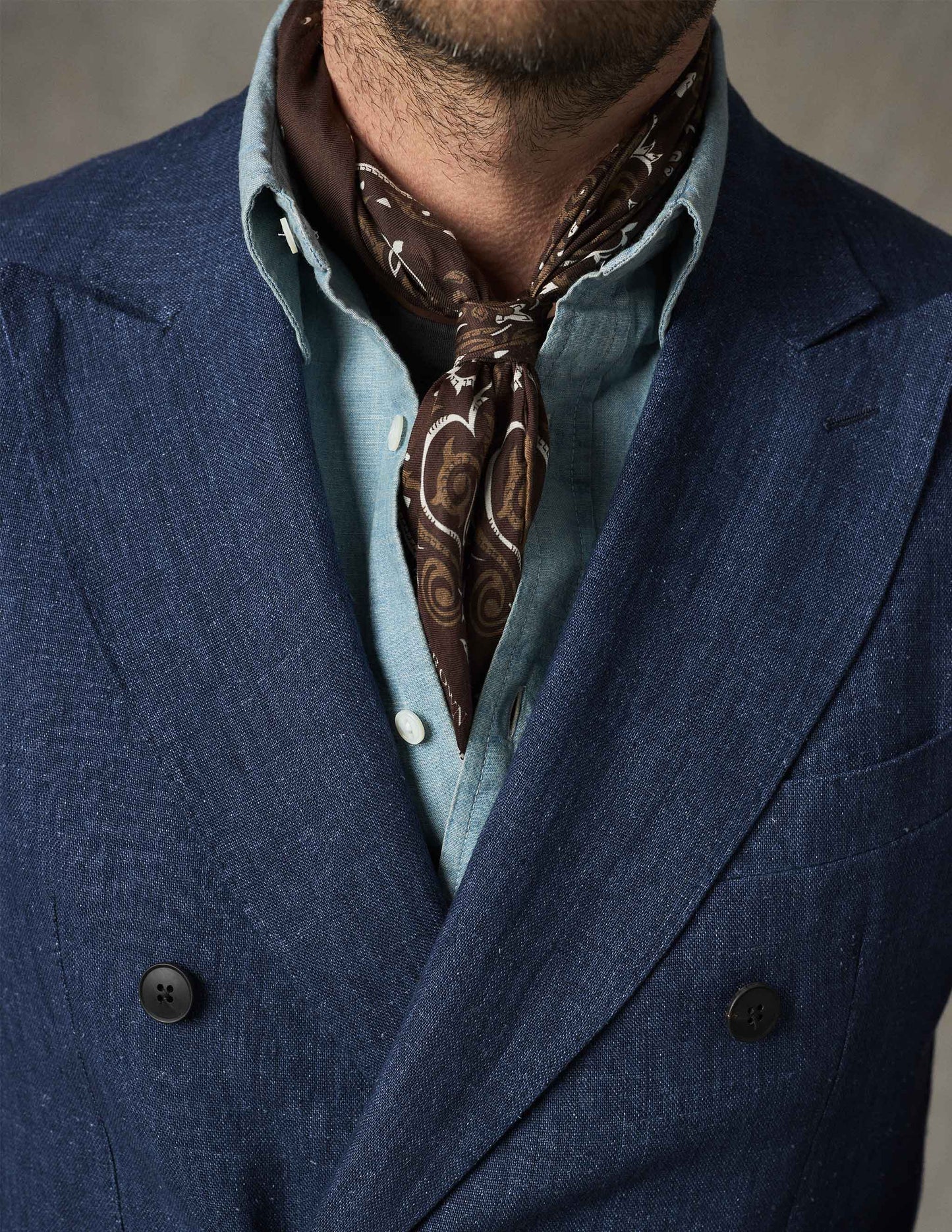 Serà Fine Silk x WM Brown Bandana in Brown