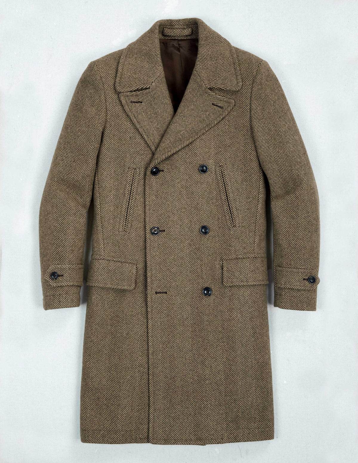 Barrow Wool Herringbone Double Breasted Topcoat