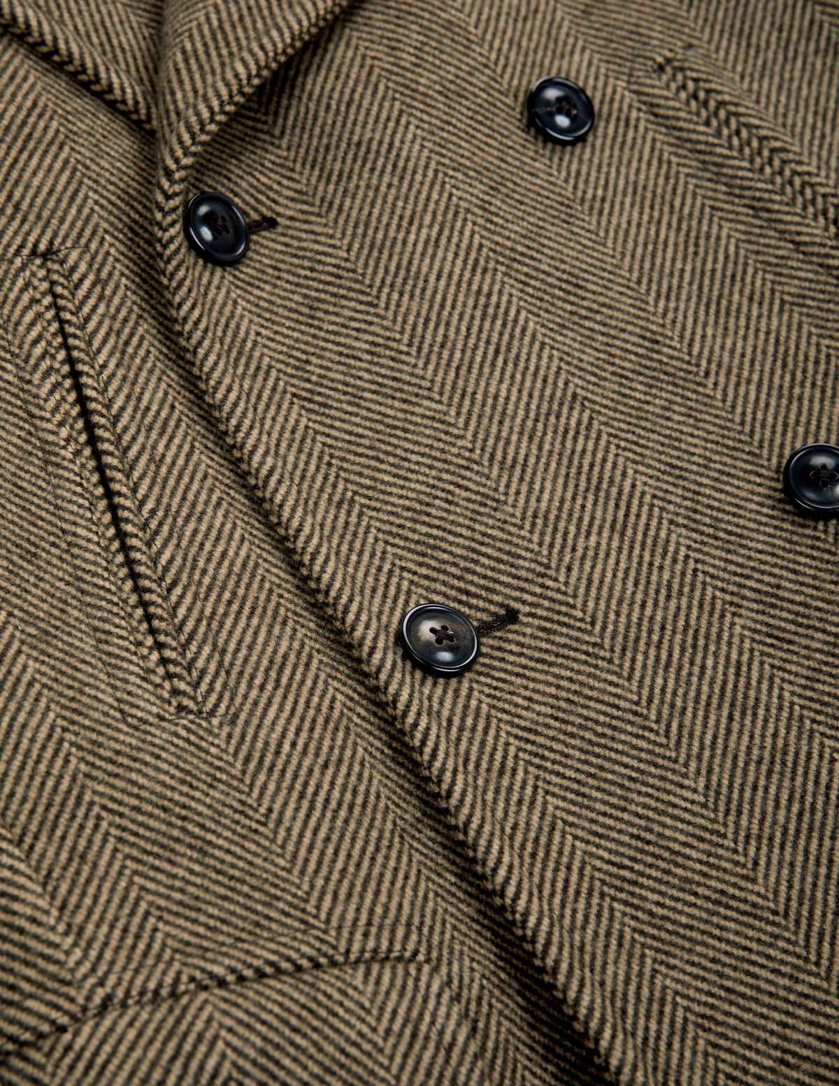 Barrow Wool Herringbone Double Breasted Topcoat