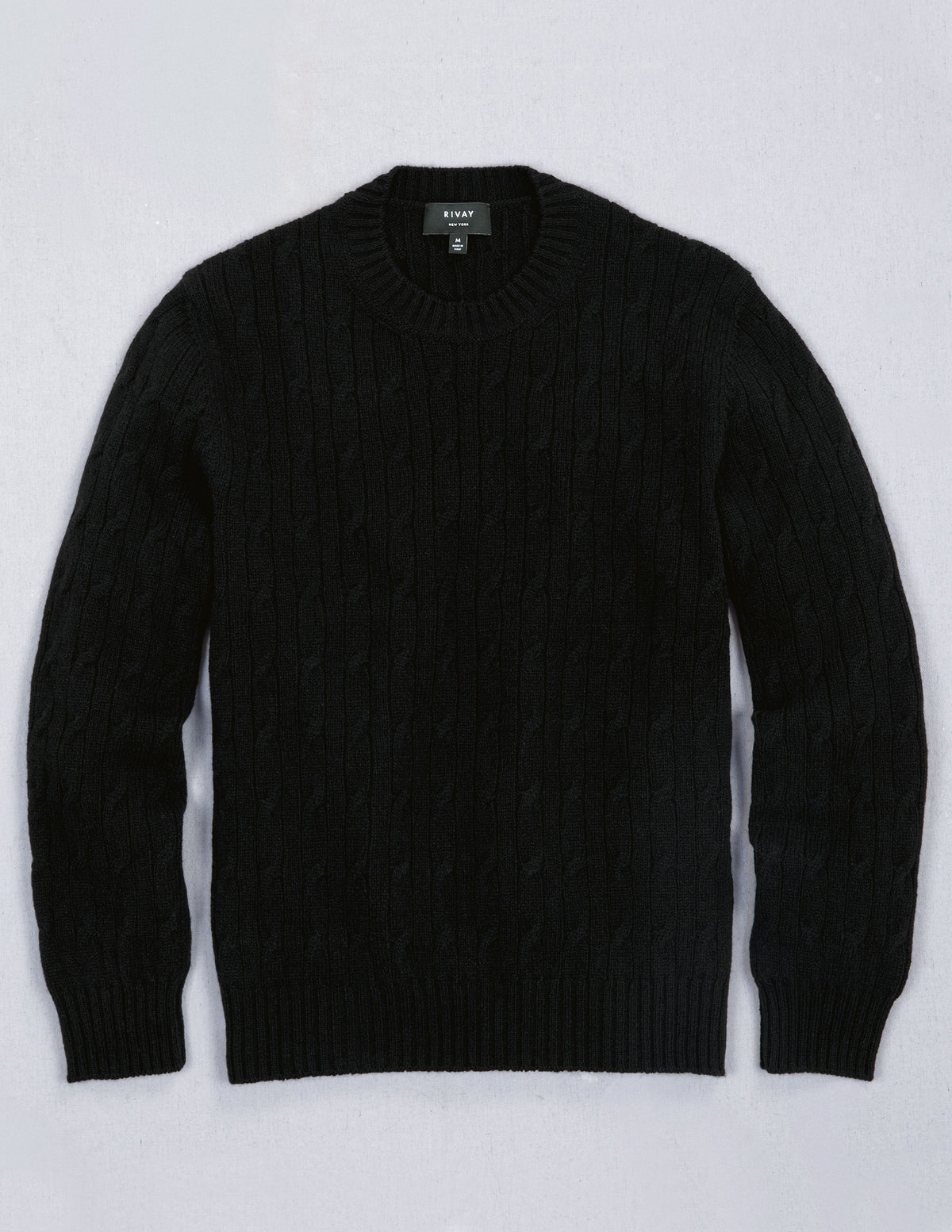 Bowen Cashmere Cable Sweater in Black
