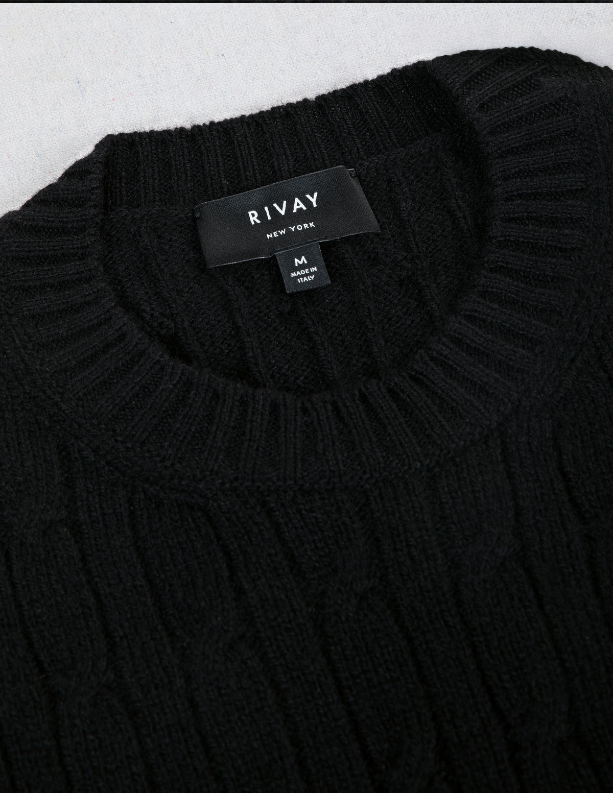 Bowen Cashmere Cable Sweater in Black