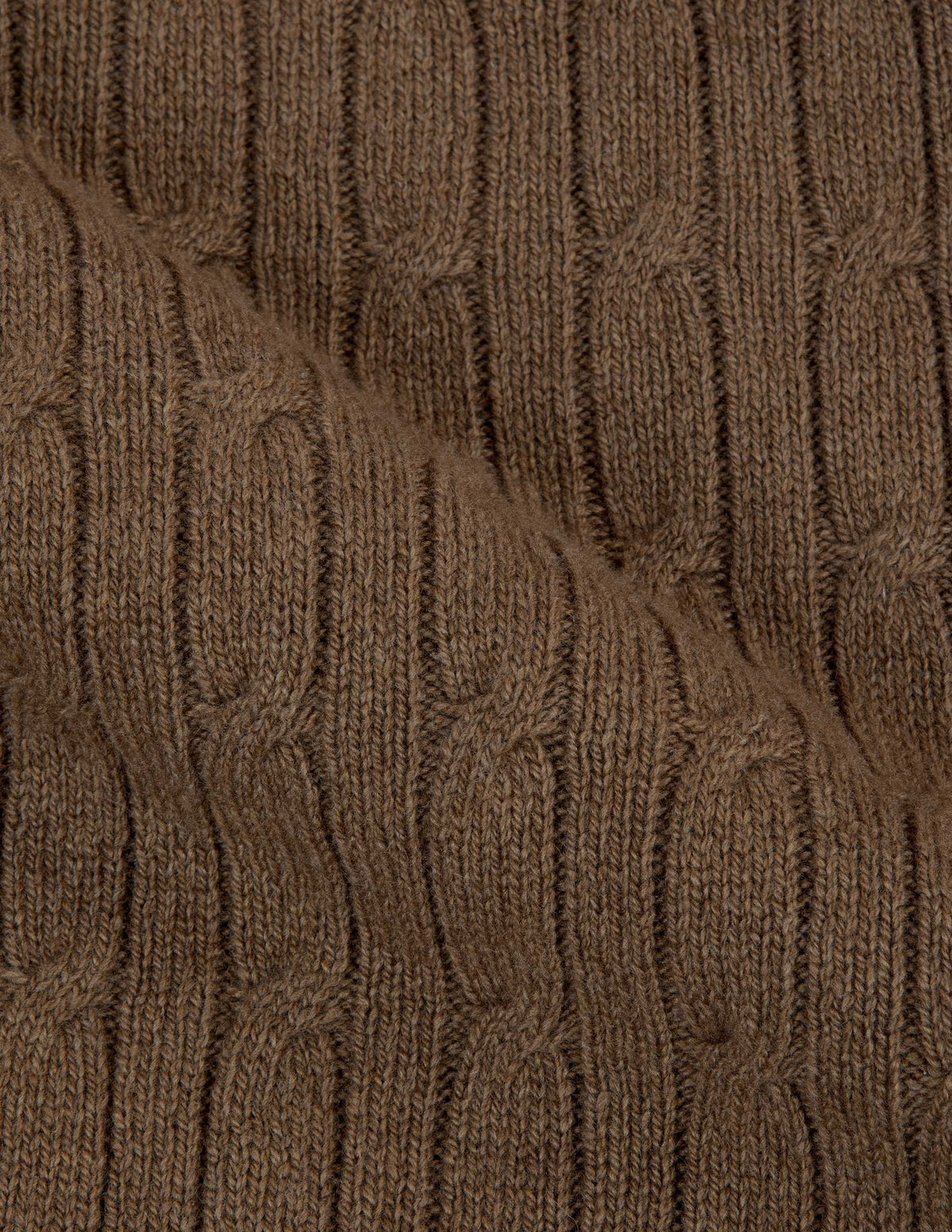 Bowen Cashmere Cable Sweater in Saddle Brown