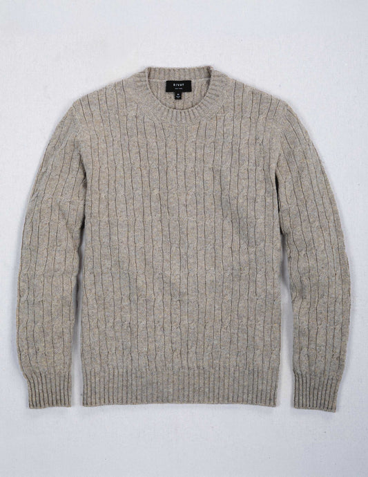 Bowen Cashmere Cable Sweater in Sandstone