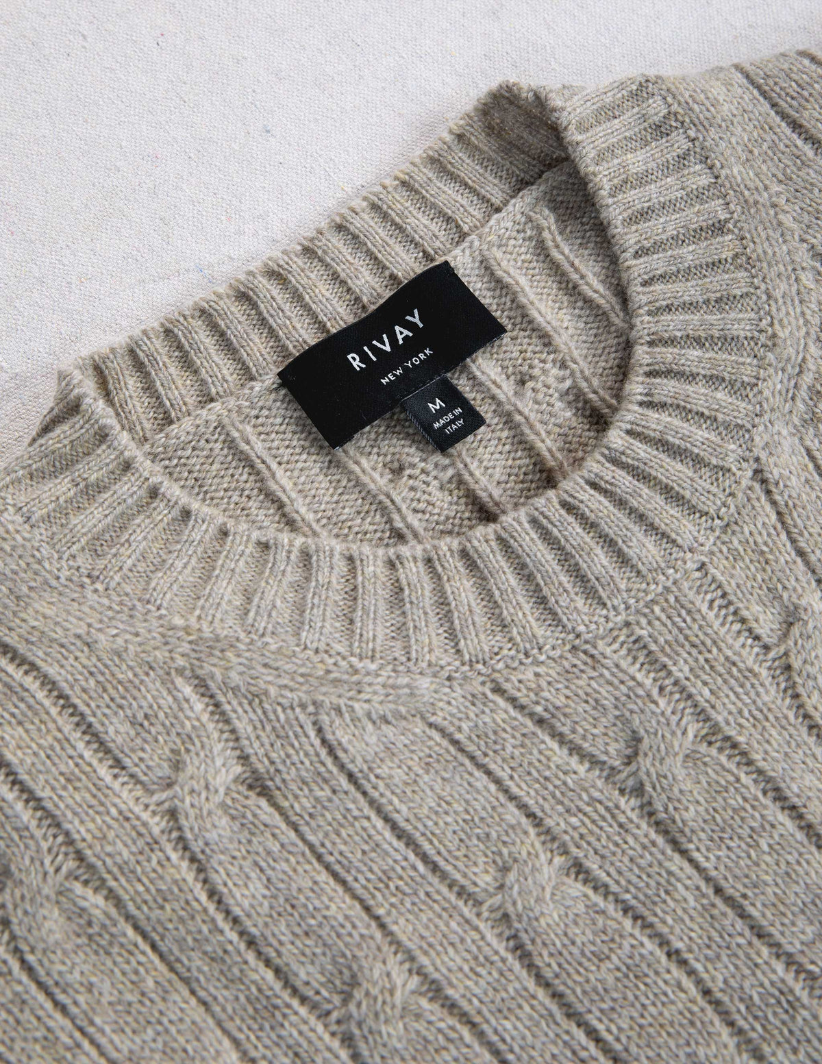Bowen Cashmere Cable Sweater in Sandstone