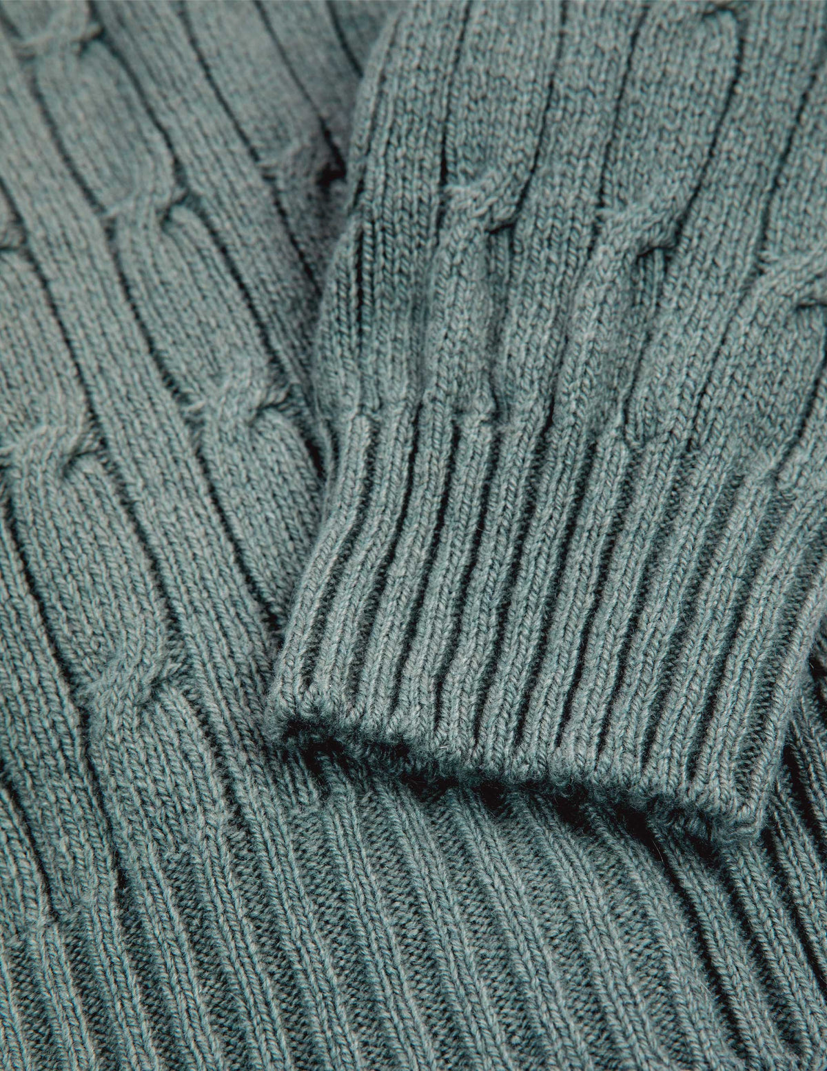 Bowen Cashmere Cable Sweater in Stone Green